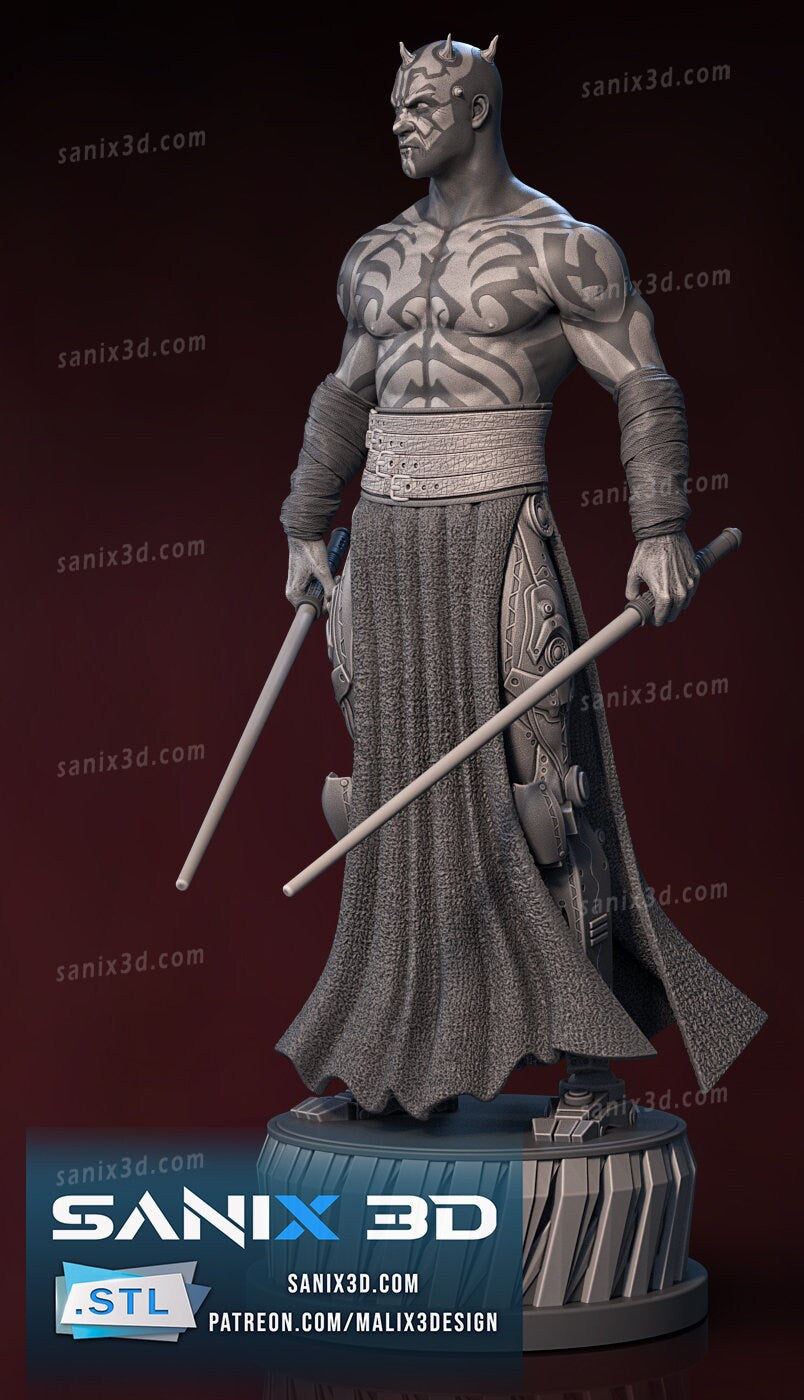 Darth Maul Figure (Unpainted) | Star Wars | Resin 3d printed Model | DIY kit