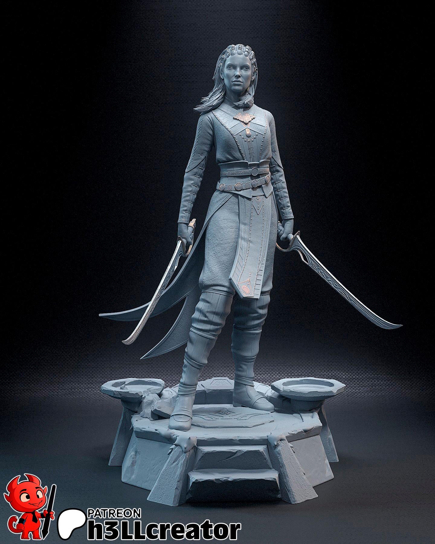 Jaheira | Baldur’s Gate 3 (Unpainted) | 1:12 Scale | Resin 3d printed Model