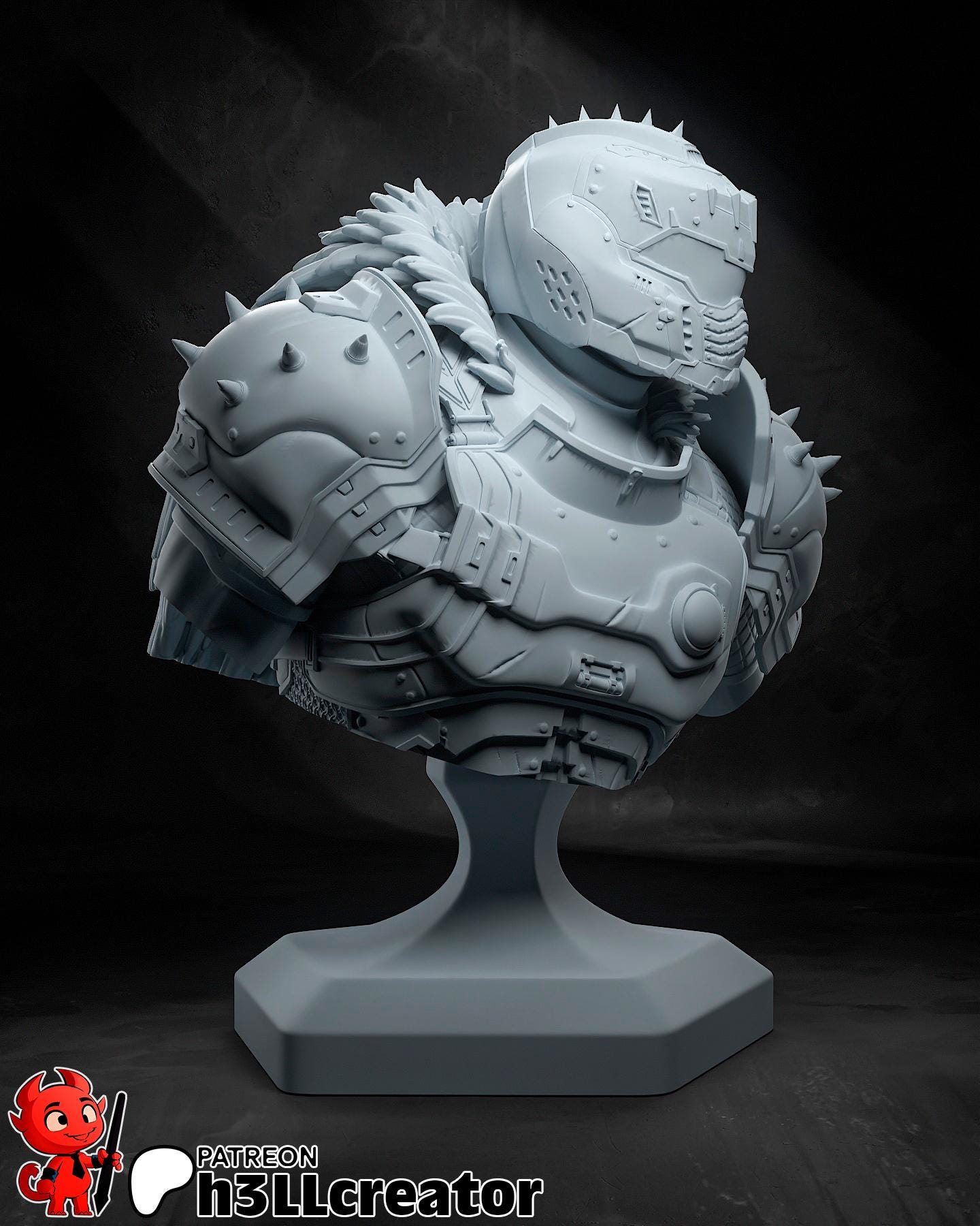 DOOM SLAYER Statue (Unpainted) | Doom The Dark Ages | Resin 3d printed statue