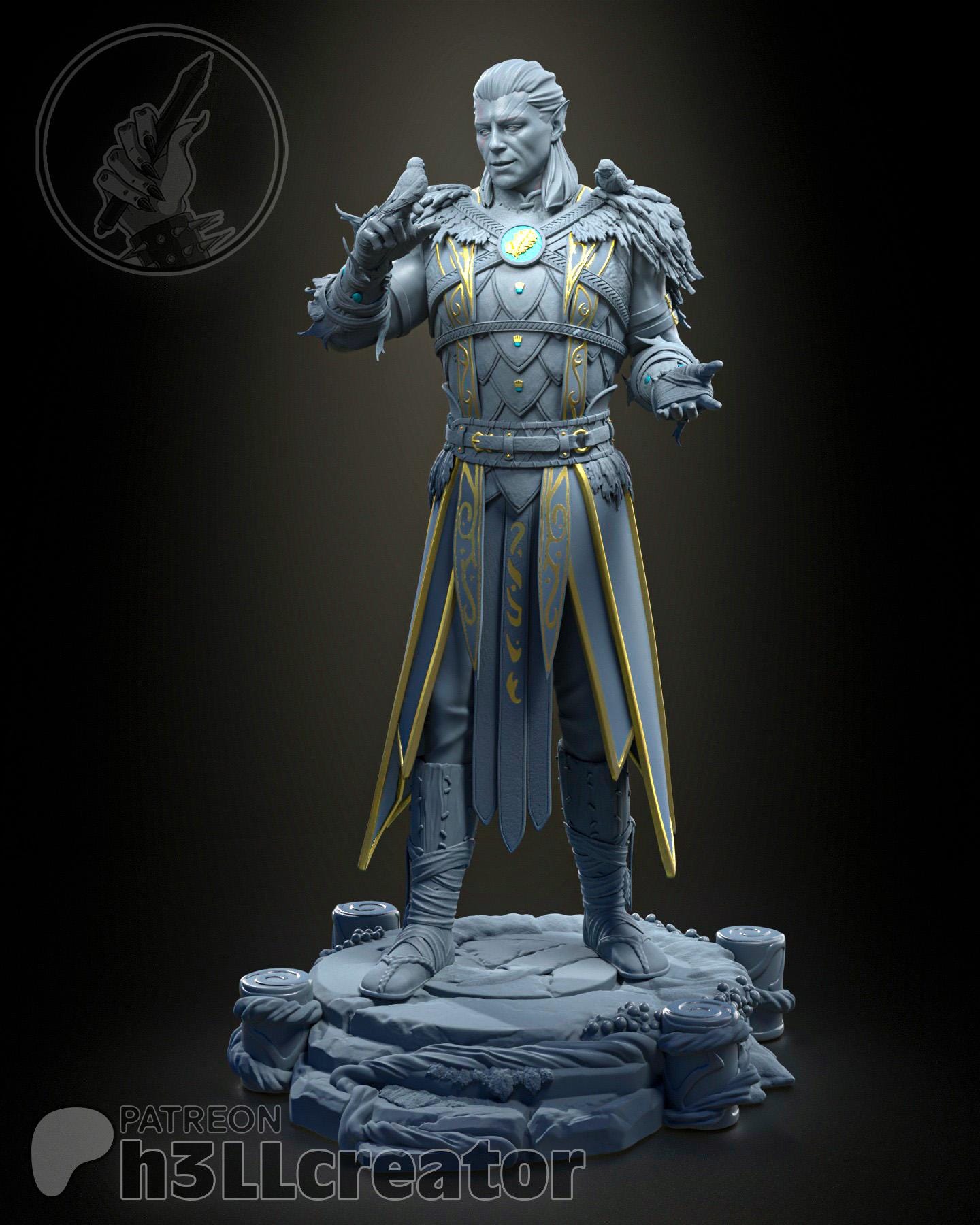 Halsin (Unpainted) | Baldur’s Gate 3 | 1:12 Scale | Resin 3d printed Model | DIY kit