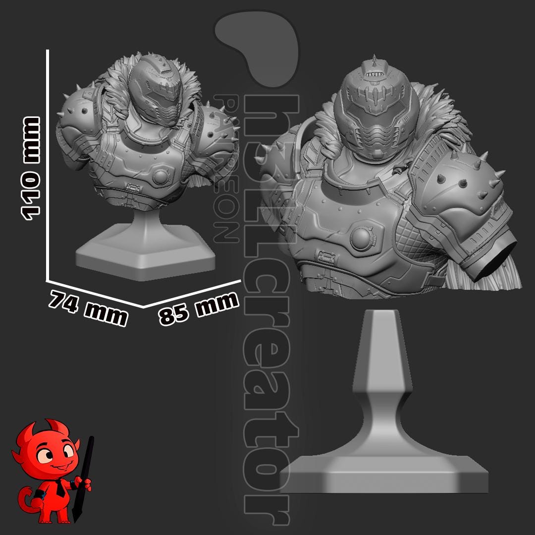 DOOM SLAYER Statue (Unpainted) | Doom The Dark Ages | Resin 3d printed statue
