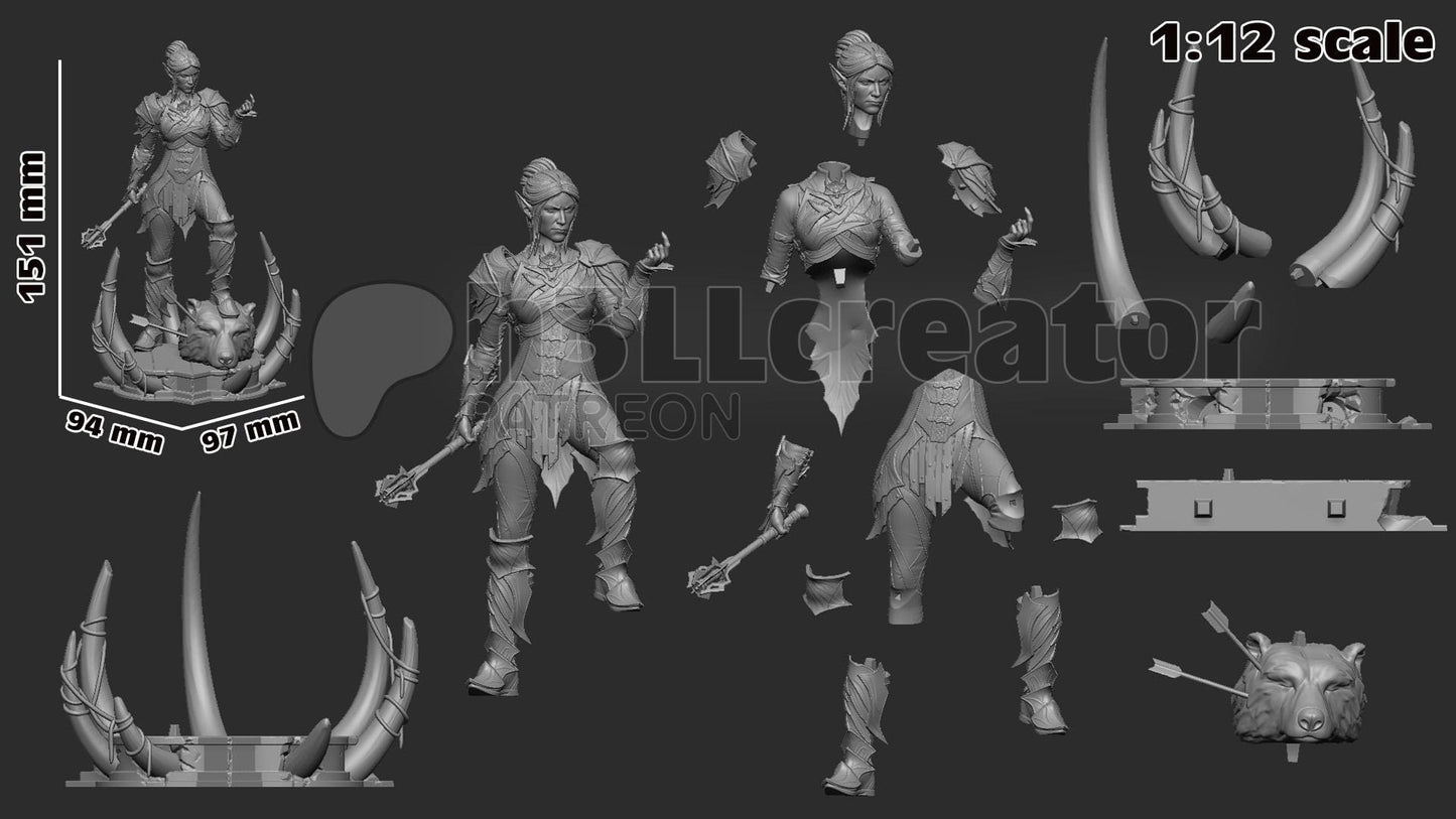 Minthara (Unpainted) | Baldur’s Gate 3 | 1:12 Scale | Resin 3d printed Model | DIY kit