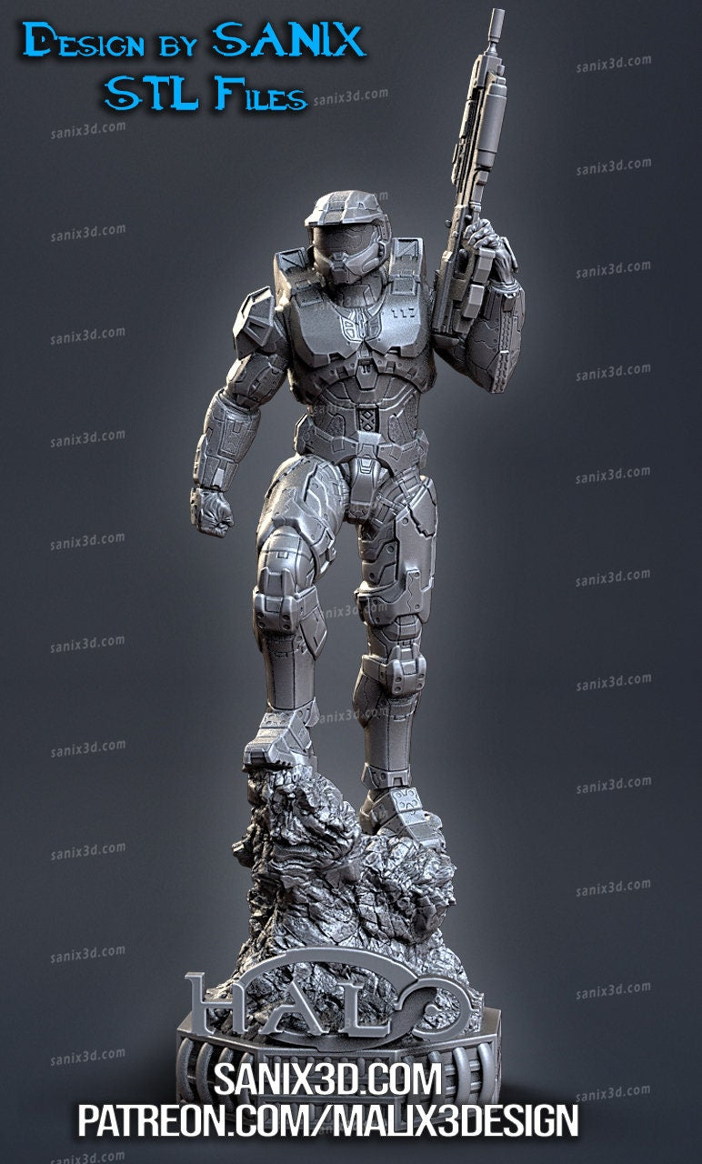 Master Chief Figure (Unpainted) | Halo | Resin 3d printed Model | DIY kit