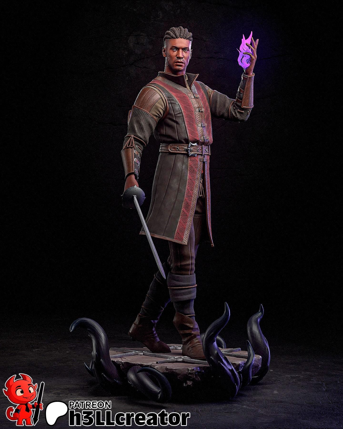 Wyll (Unpainted) | Baldur’s Gate 3 | 1:12 Scale | Resin 3d printed Model | DIY kit