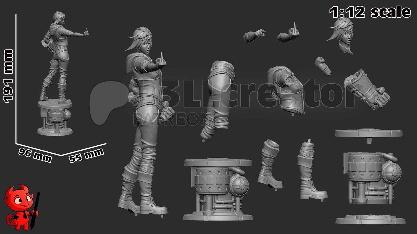 Vi Figure (unpainted) | Arcane | Resin 3D Printed Model | DIY Kit