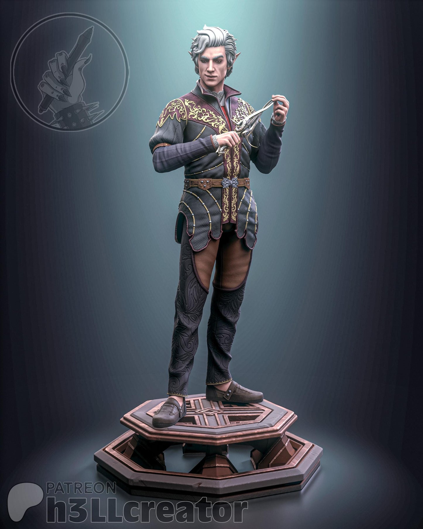 Astarion (Unpainted) | Baldur’s Gate 3 | 1:12 Scale | Resin 3d printed Model | Sculpture to paint