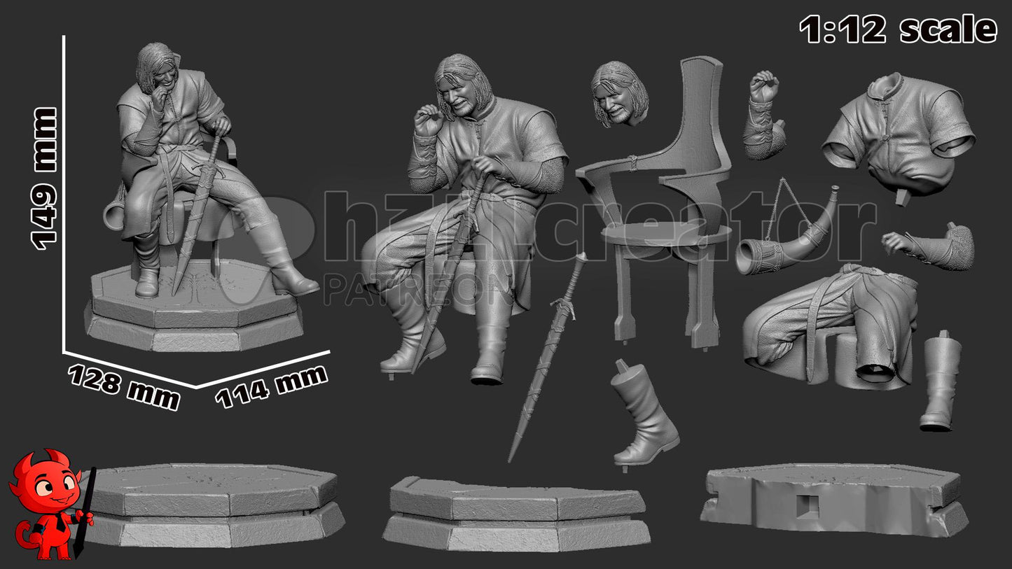 Boromir Figure (Unpainted) | Lord Of The Rings | Resin 3d printed Model | DIY kit
