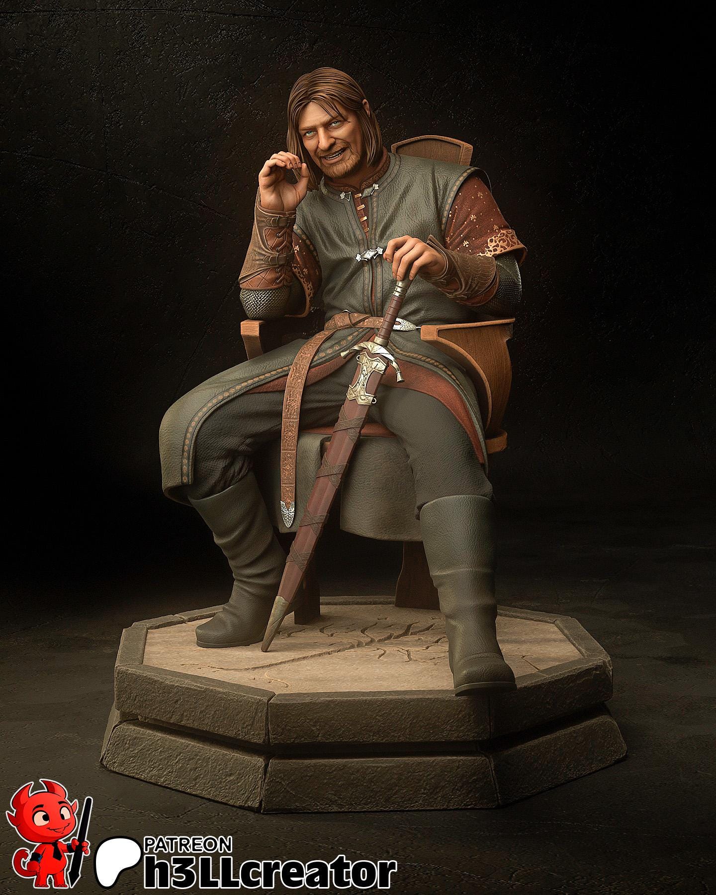 Boromir Figure (Unpainted) | Lord Of The Rings | Resin 3d printed Model | DIY kit