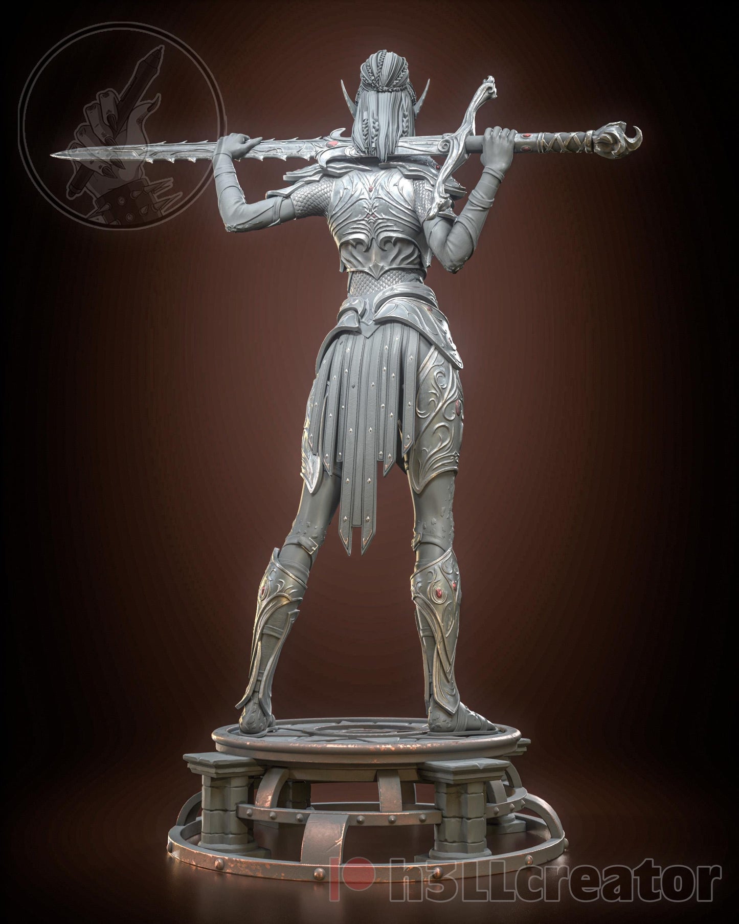 LaeZel (Unpainted)| Baldur’s Gate 3 | 1:12 Scale | Resin 3d printed Model | Sculpture to paint