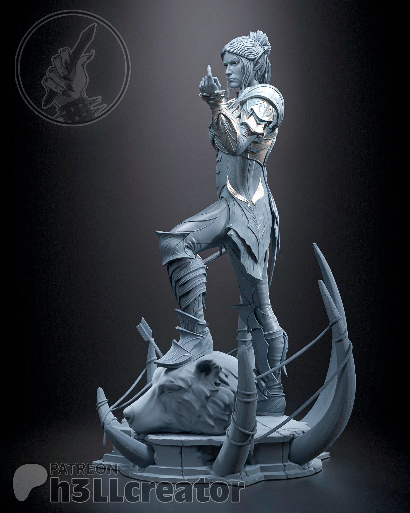 Minthara (Unpainted) | Baldur’s Gate 3 | 1:12 Scale | Resin 3d printed Model | DIY kit