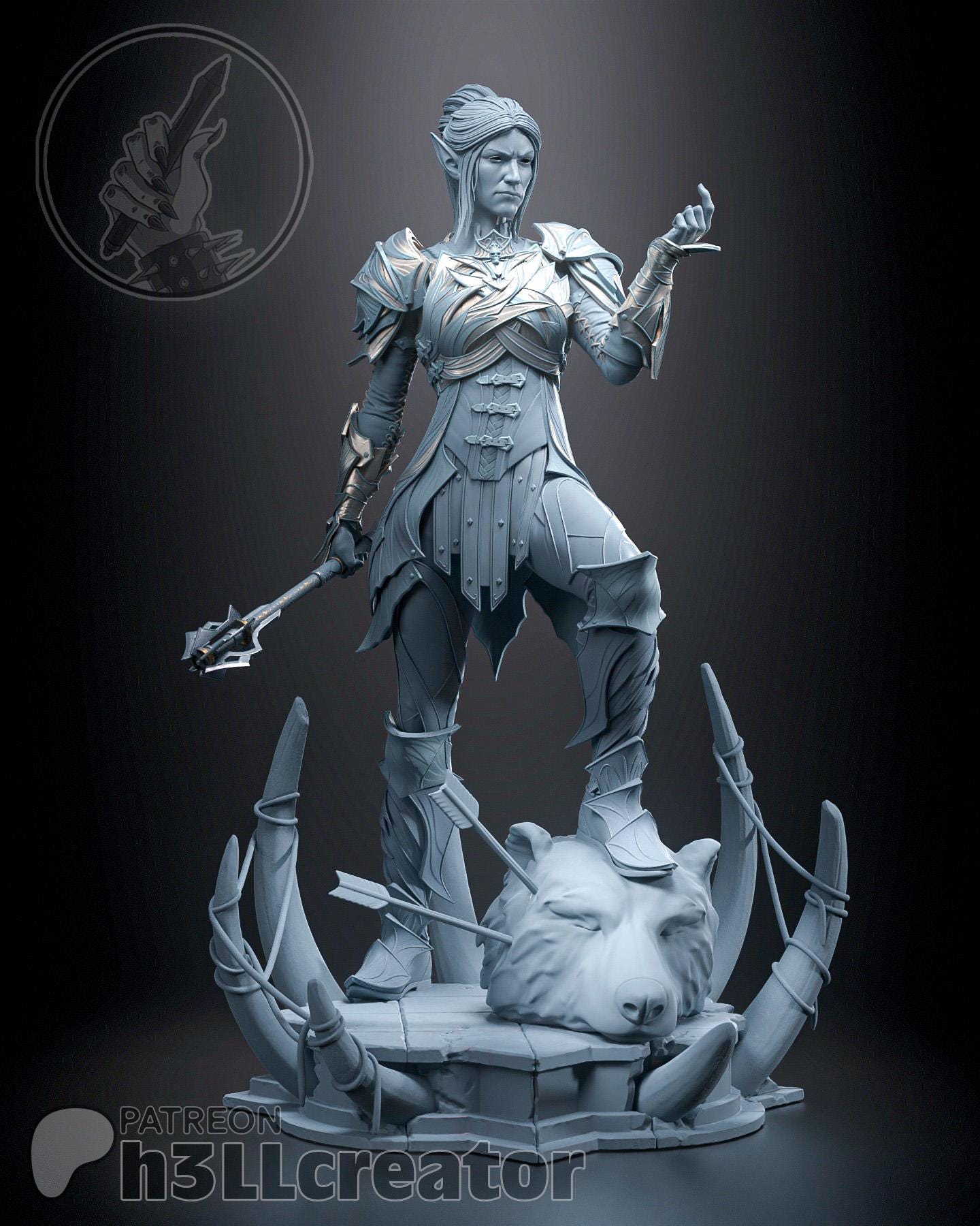 Minthara (Unpainted) | Baldur’s Gate 3 | 1:12 Scale | Resin 3d printed Model | DIY kit