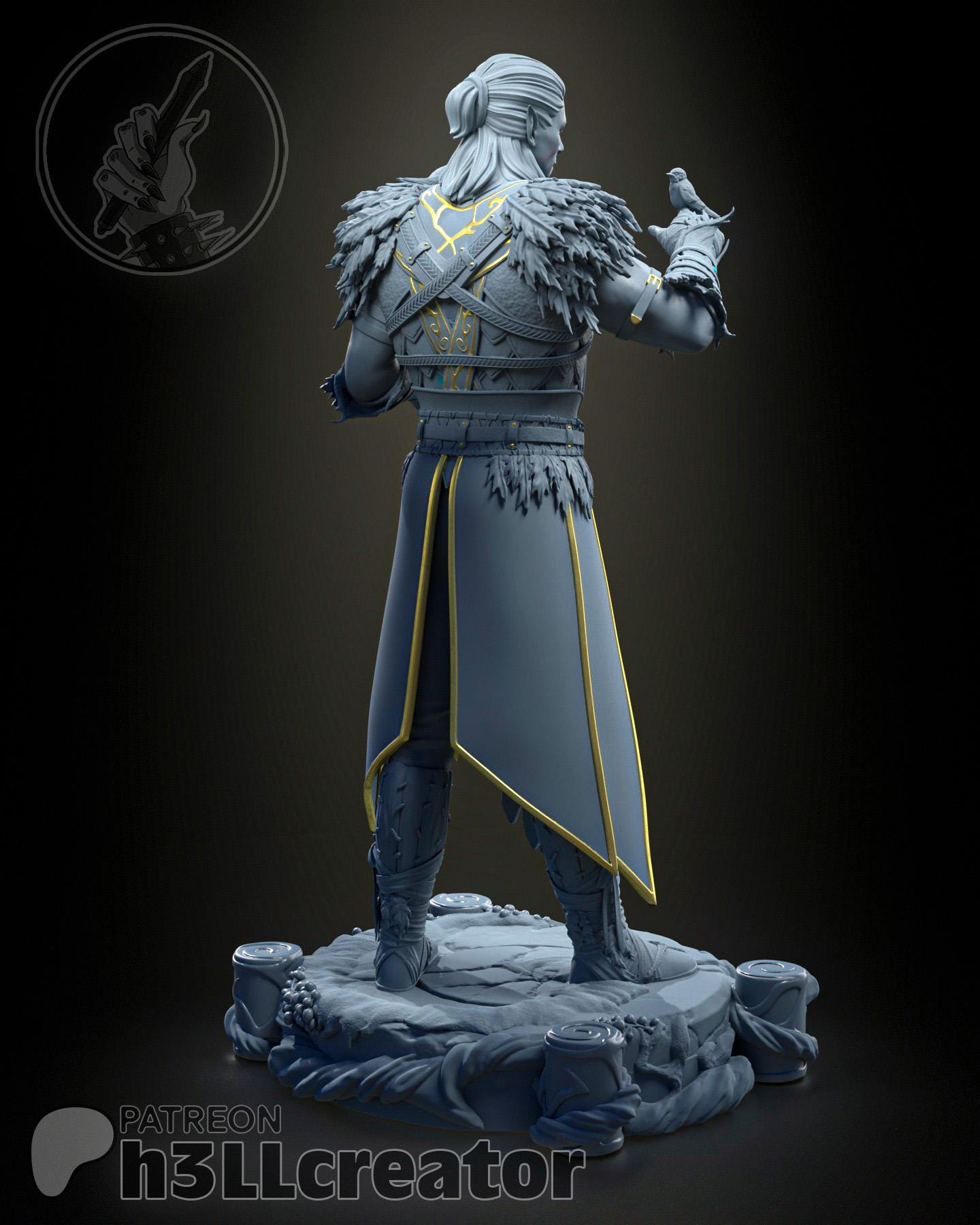 Halsin (Unpainted) | Baldur’s Gate 3 | 1:12 Scale | Resin 3d printed Model | DIY kit