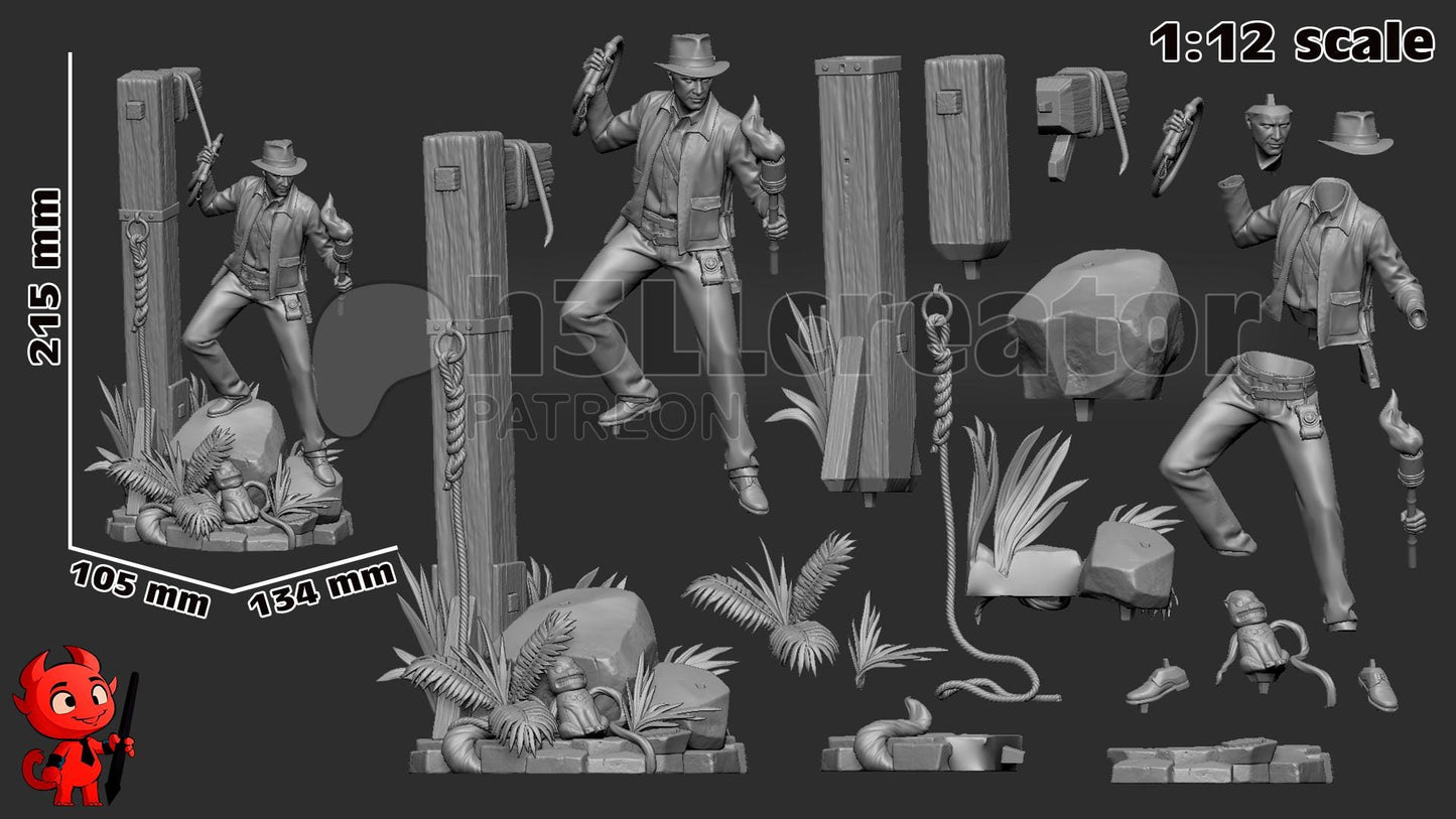 Indiana Jones (Unpainted) | Resin 3d printed Model | DIY kit