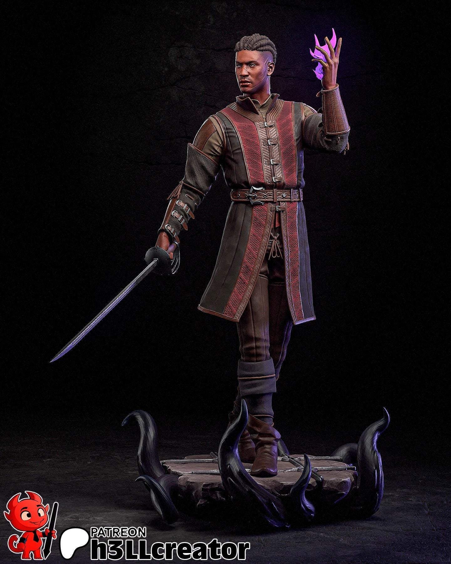 Wyll (Unpainted) | Baldur’s Gate 3 | 1:12 Scale | Resin 3d printed Model | DIY kit