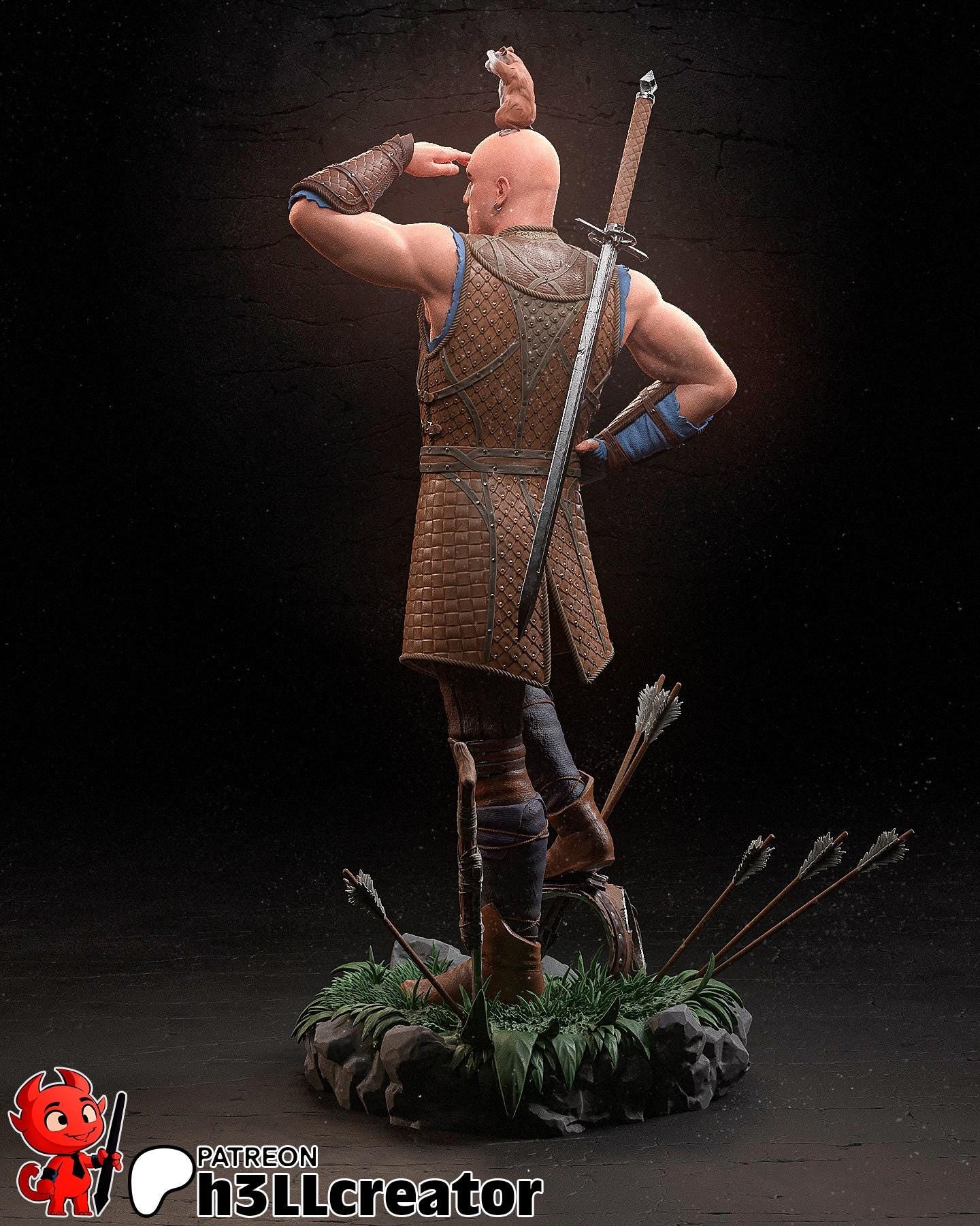 Minsc | Baldur’s Gate 3 | 1:12 Scale | Resin 3d printed Model | Sculpture to paint