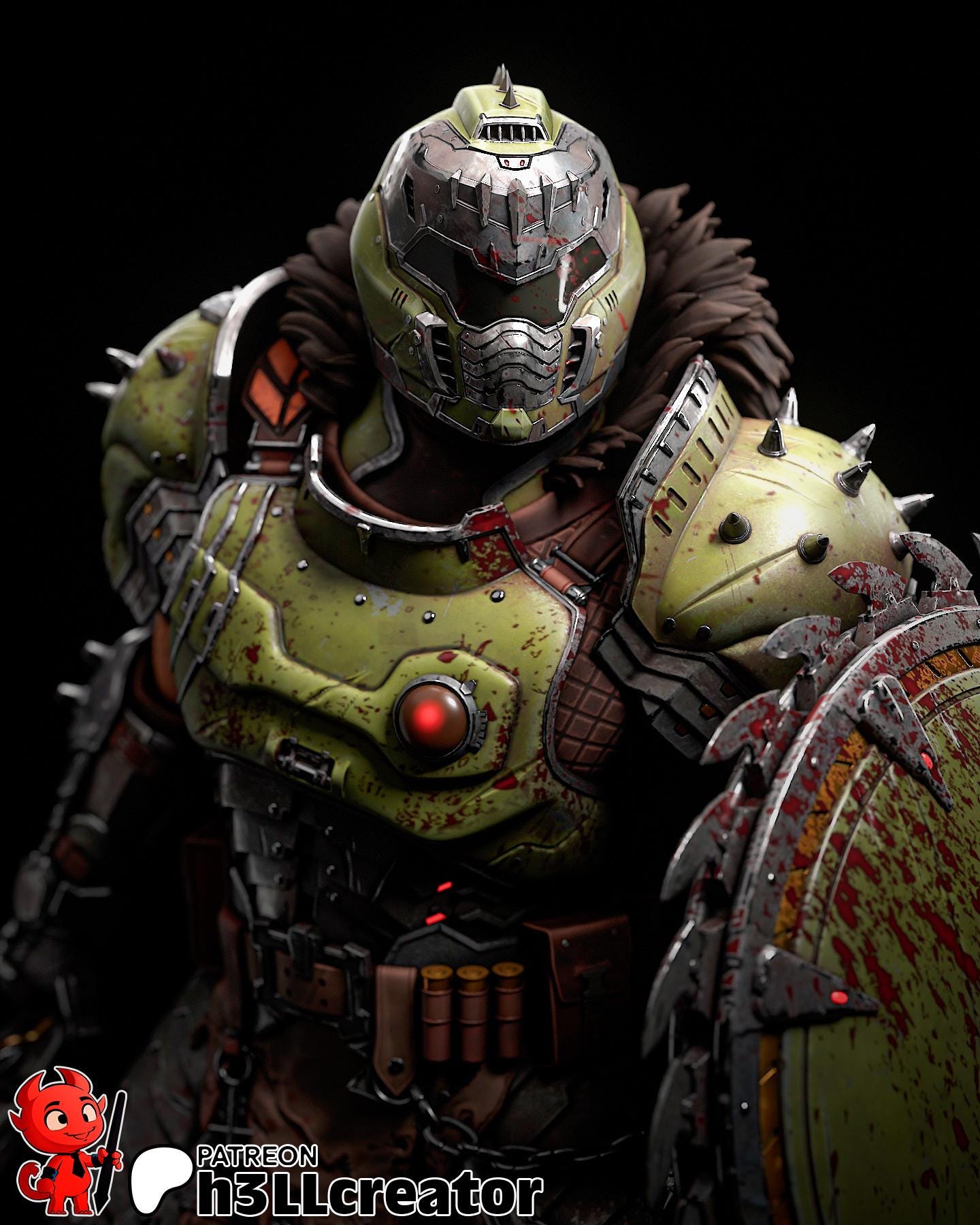DOOM SLAYER Statue (Unpainted) | Doom The Dark Ages | Resin 3d printed statue