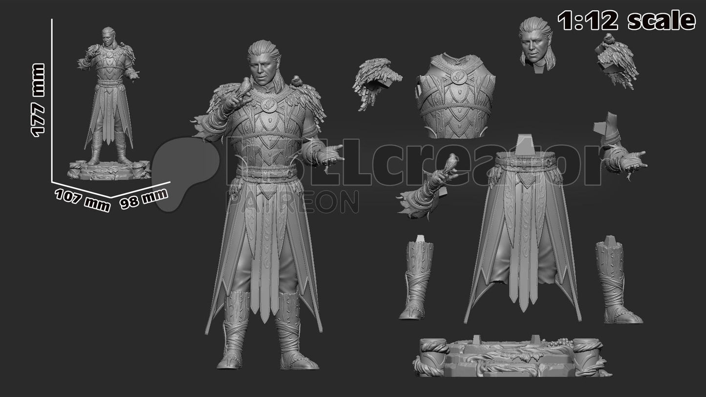 Halsin (Unpainted) | Baldur’s Gate 3 | 1:12 Scale | Resin 3d printed Model | DIY kit