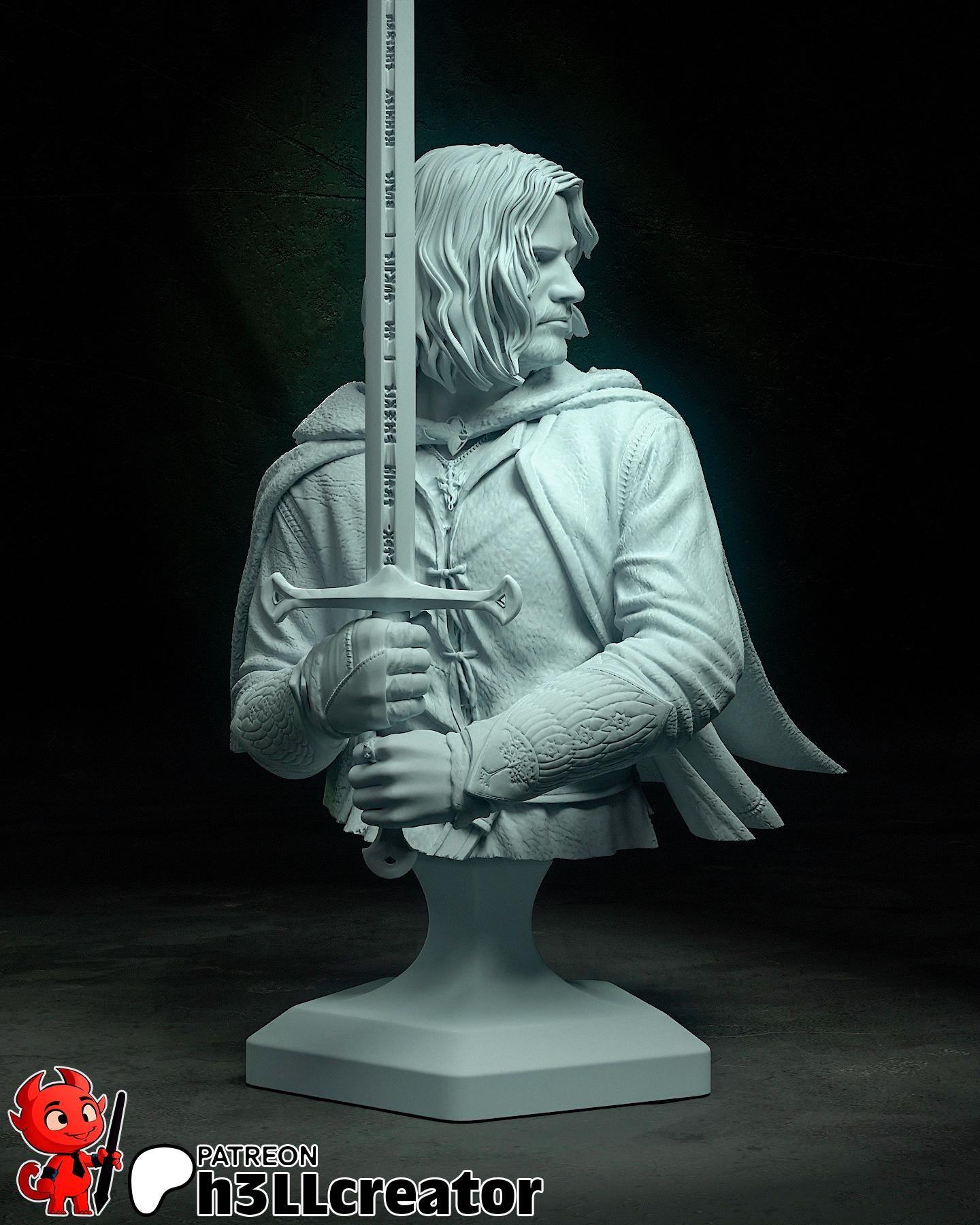 Aragorn Figure (Unpainted) | Lord Of The Rings | Resin 3d printed Model | DIY kit