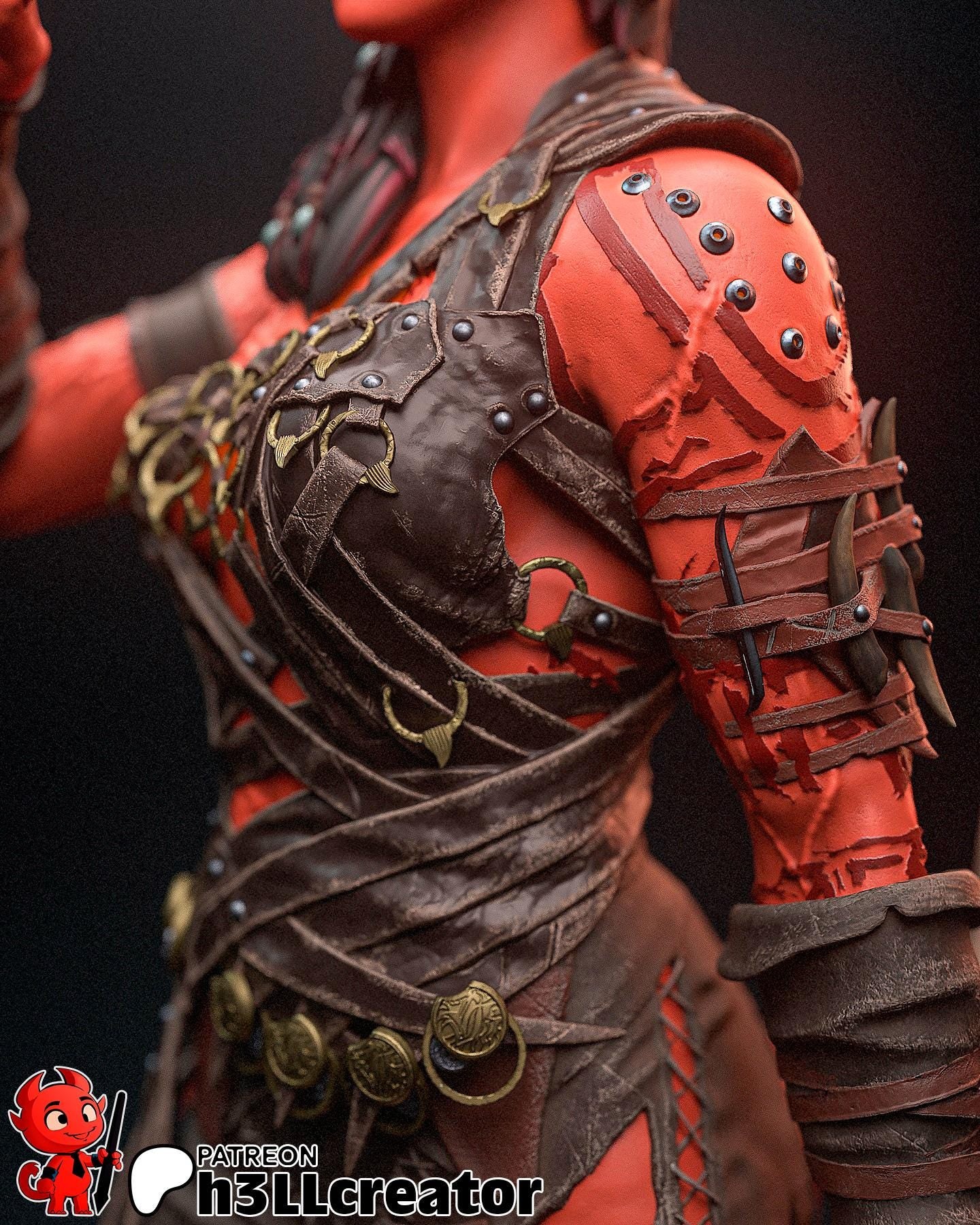 Karlach (Unpainted) | Baldur’s Gate 3 | 1:12 Scale | Resin 3d printed Model | DIY kit