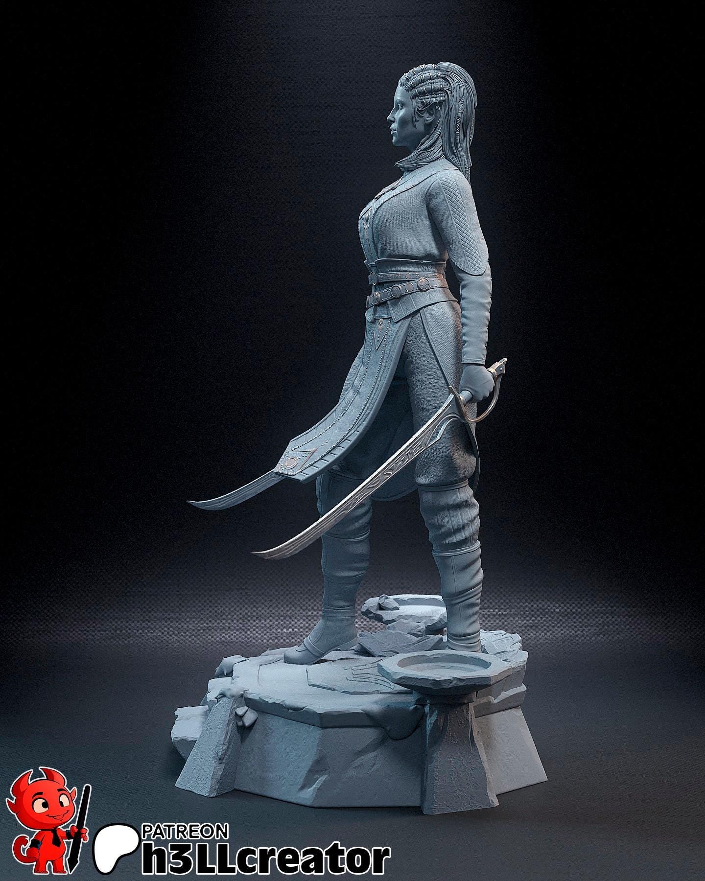Jaheira | Baldur’s Gate 3 (Unpainted) | 1:12 Scale | Resin 3d printed Model