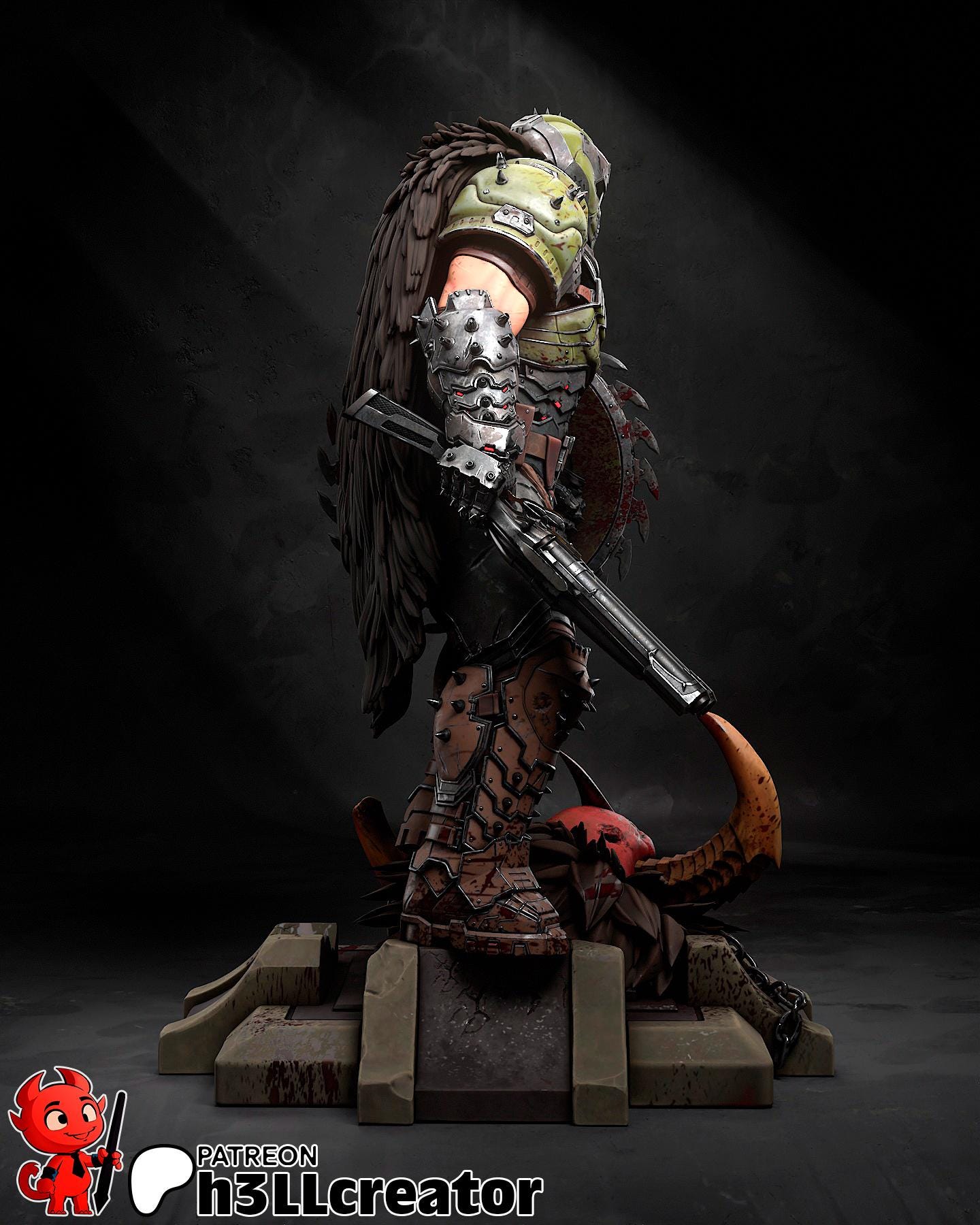DOOM SLAYER Statue (Unpainted) | Doom The Dark Ages | Resin 3d printed statue