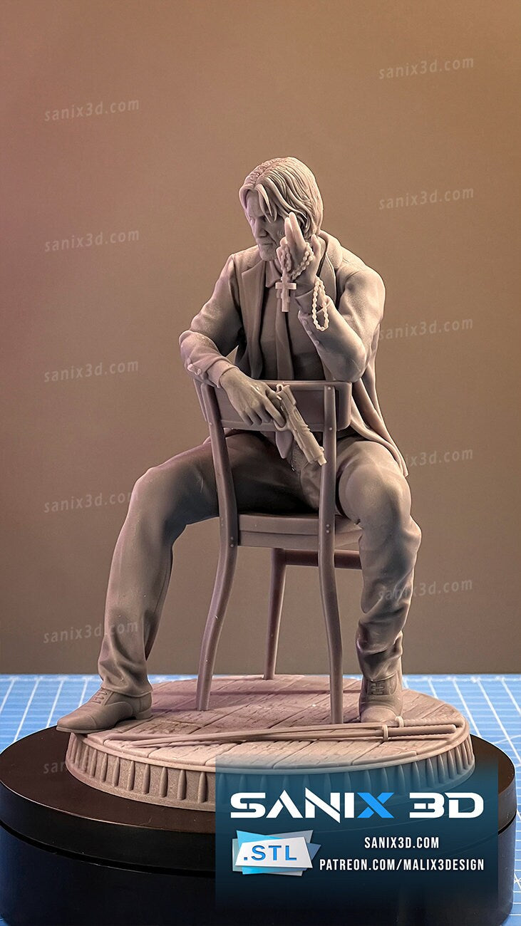 John Wick Figure (Unpainted) | Baba Yaga | Resin 3d printed Model | DIY kit
