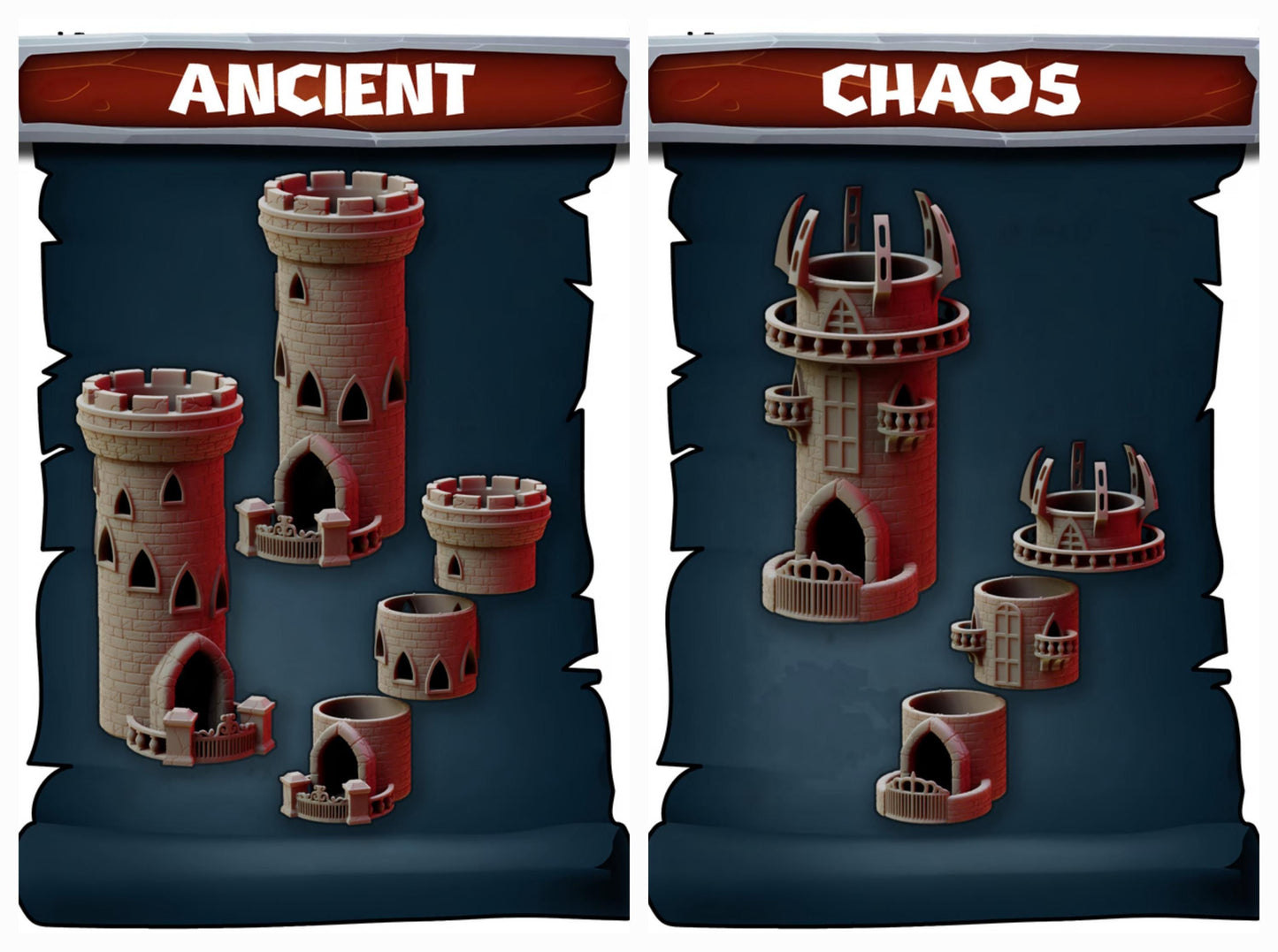 Modular Custom 3D Printed Dice Tower – 17 Themed Sets, Stackable & Interchangeable (Unpainted)