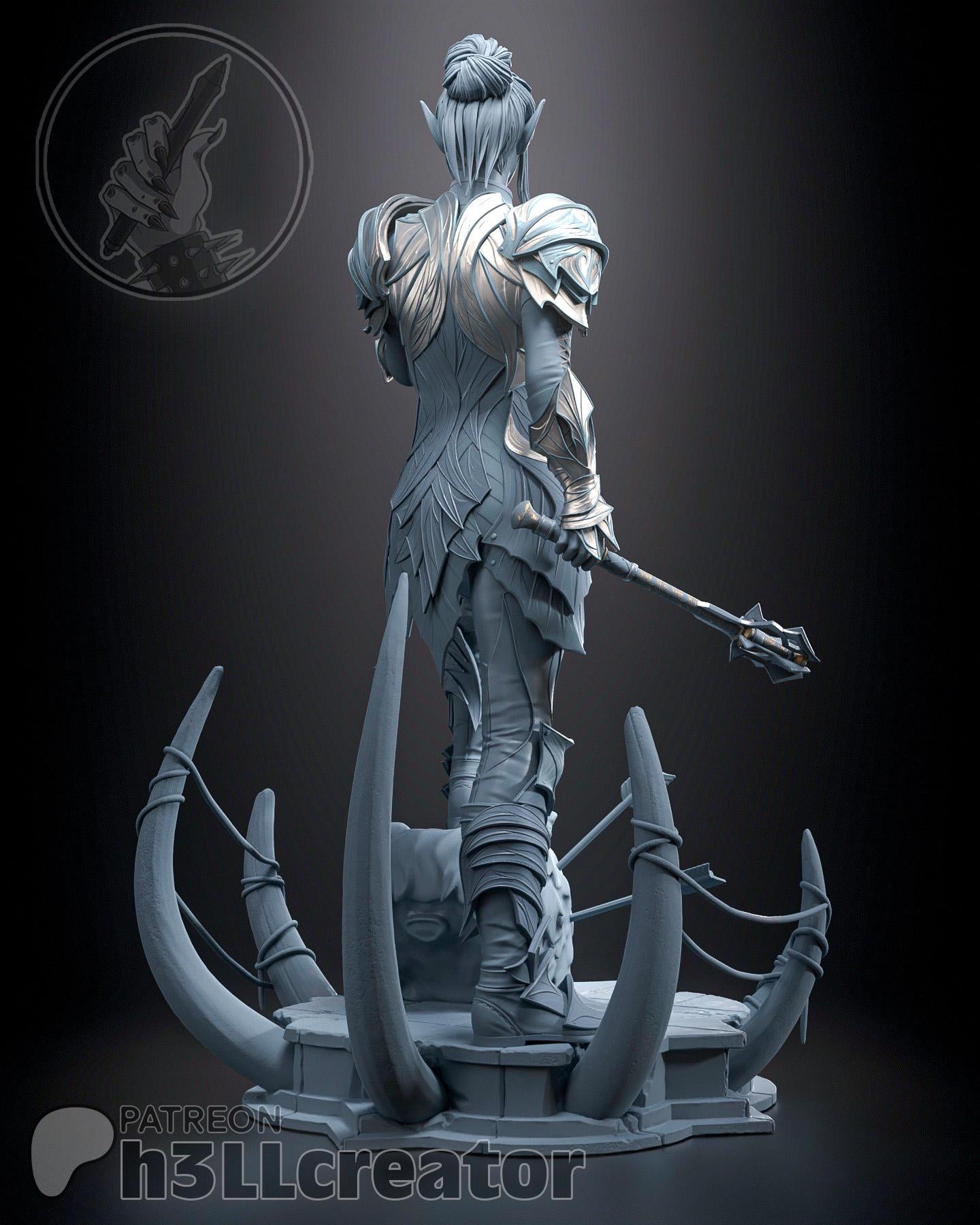 Minthara (Unpainted) | Baldur’s Gate 3 | 1:12 Scale | Resin 3d printed Model | DIY kit