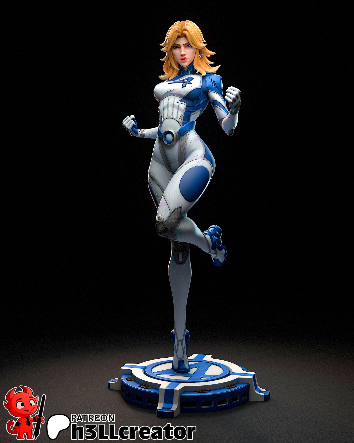 Invisible Woman Statue (Unpainted) | Marvel Rivals | Resin 3D Printed Model