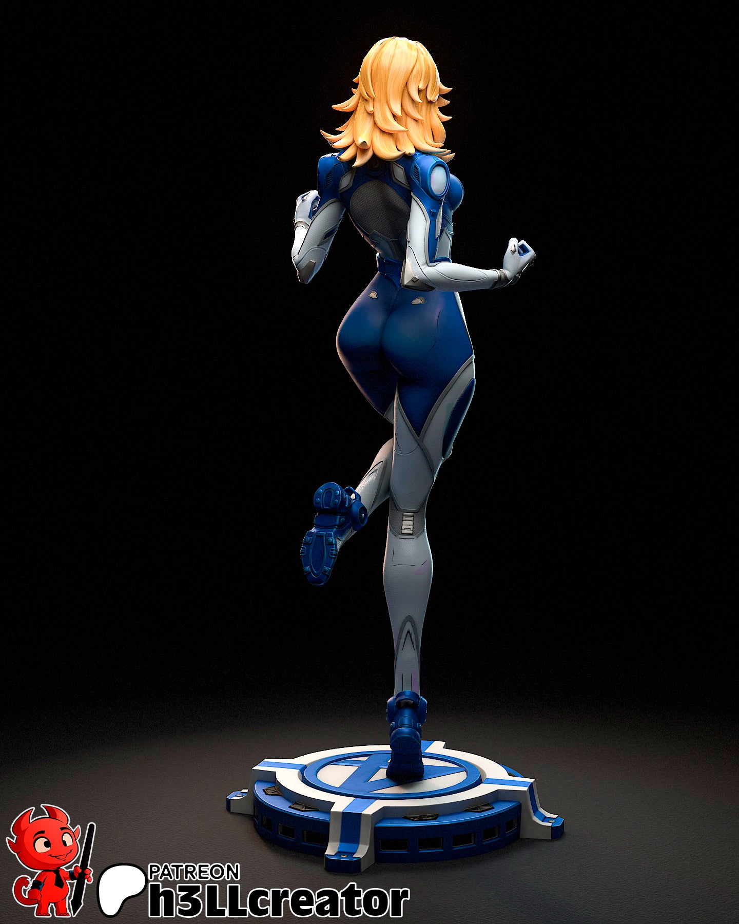 Invisible Woman Statue (Unpainted) | Marvel Rivals | Resin 3D Printed Model
