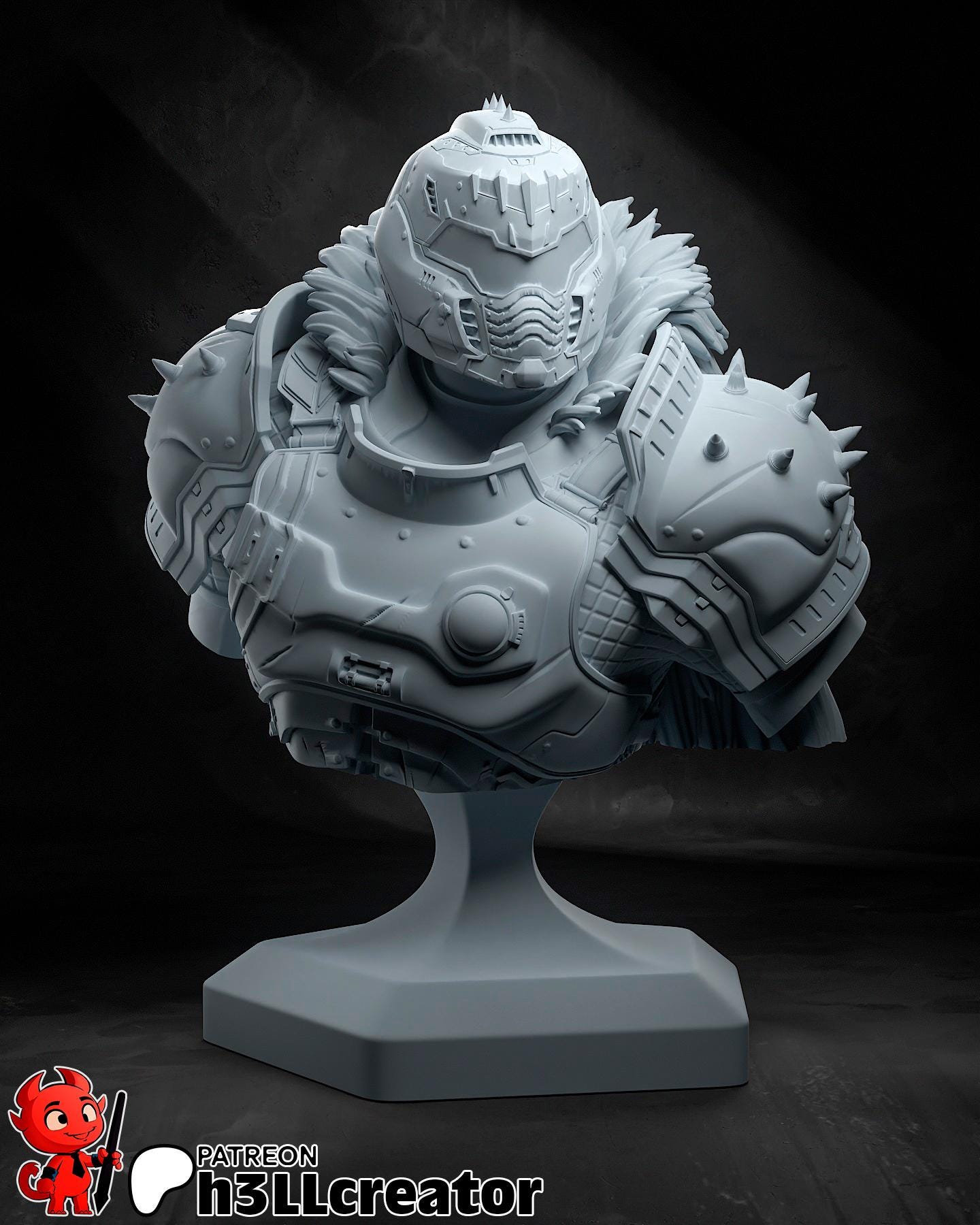 DOOM SLAYER Statue (Unpainted) | Doom The Dark Ages | Resin 3d printed statue