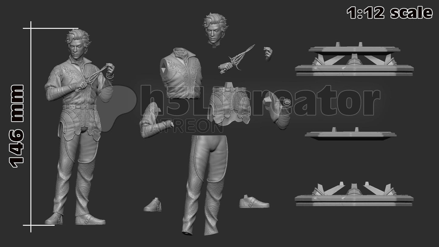 Astarion (Unpainted) | Baldur’s Gate 3 | 1:12 Scale | Resin 3d printed Model | Sculpture to paint
