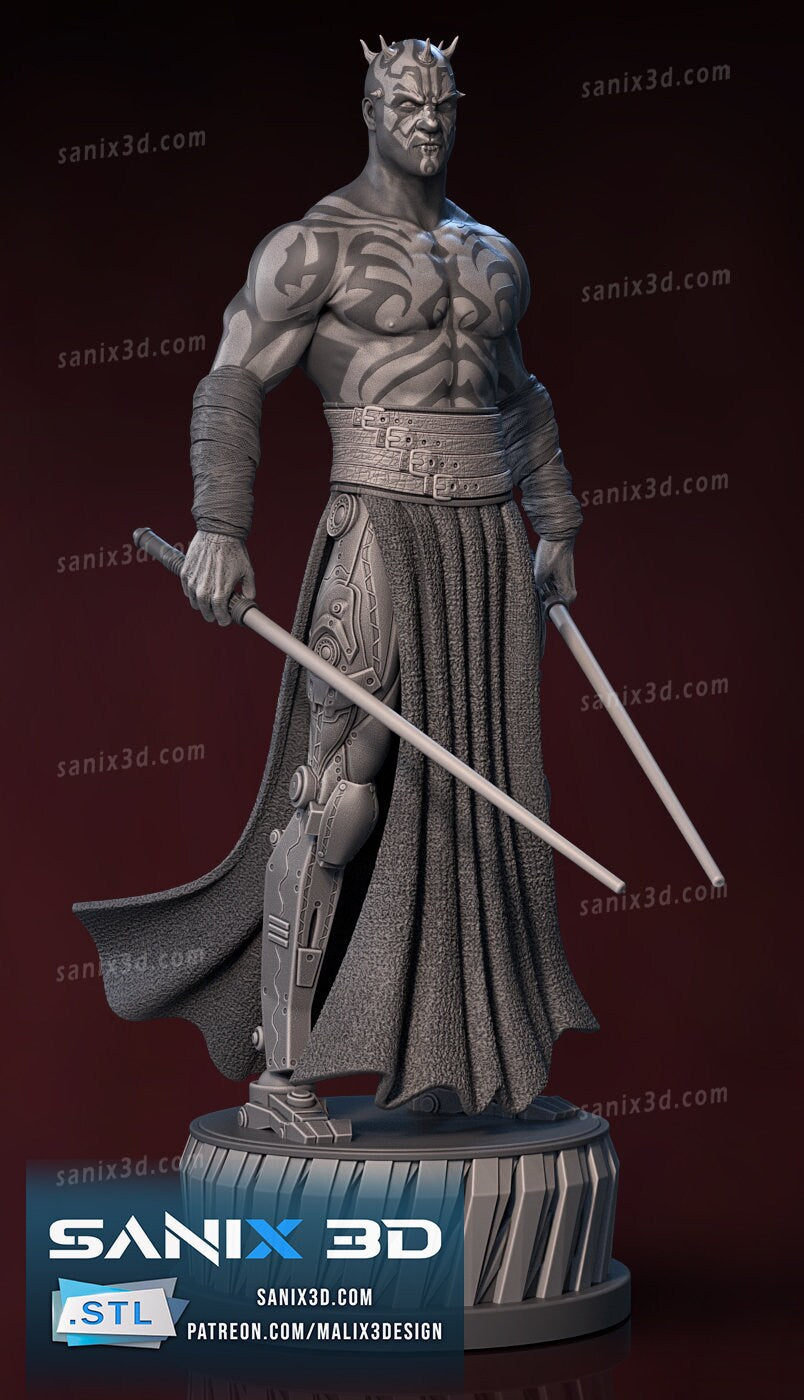 Darth Maul Figure (Unpainted) | Star Wars | Resin 3d printed Model | DIY kit
