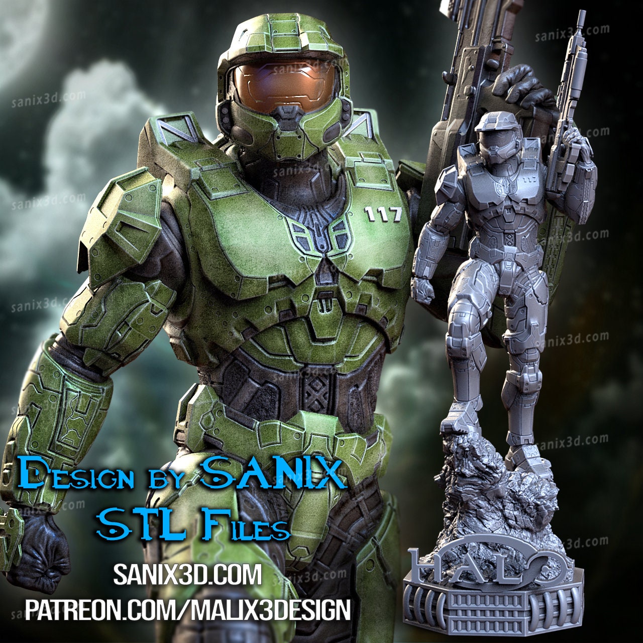 Master Chief Figure (Unpainted) | Halo | Resin 3d printed Model | DIY kit