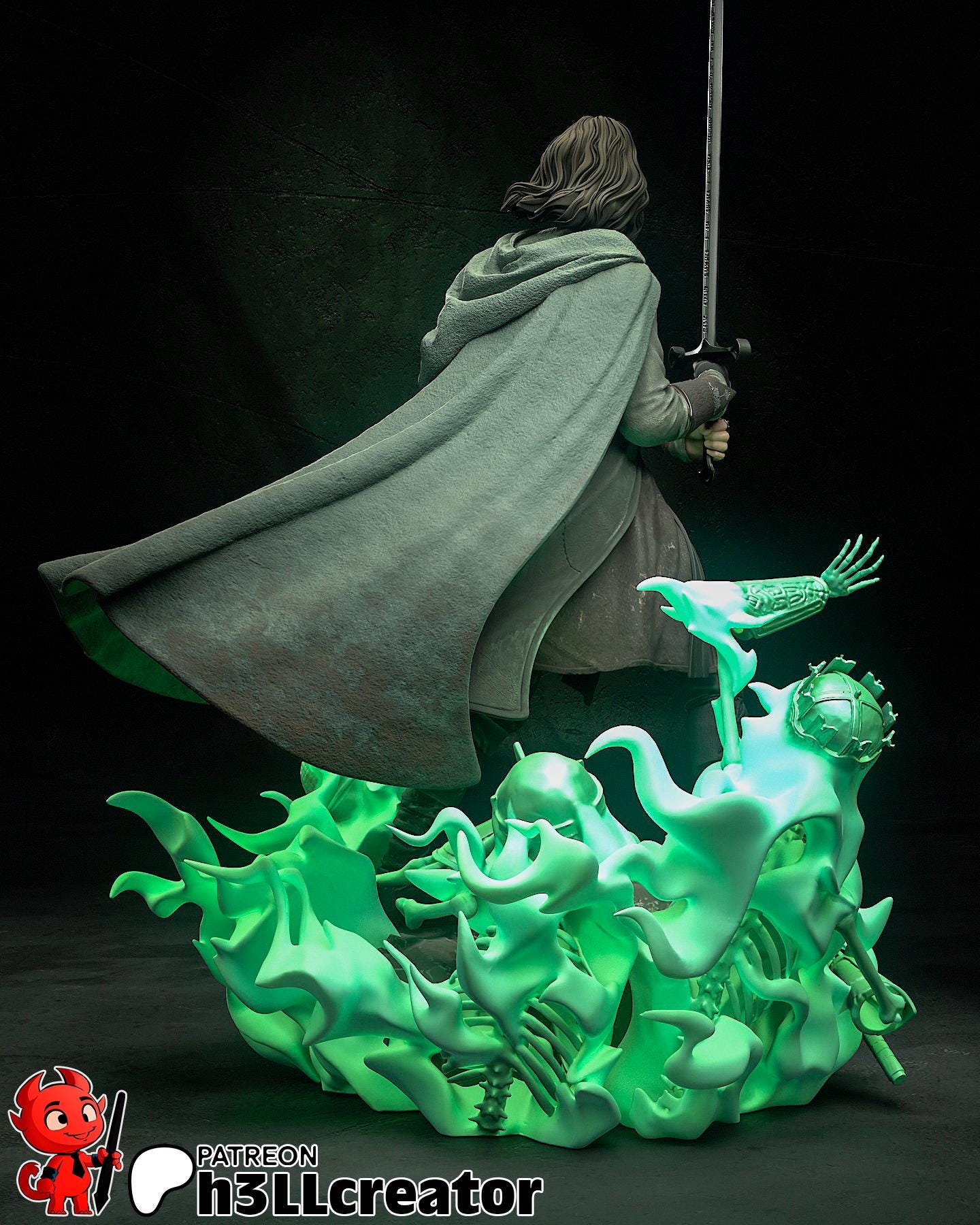 Aragorn Figure (Unpainted) | Lord Of The Rings | Resin 3d printed Model | DIY kit