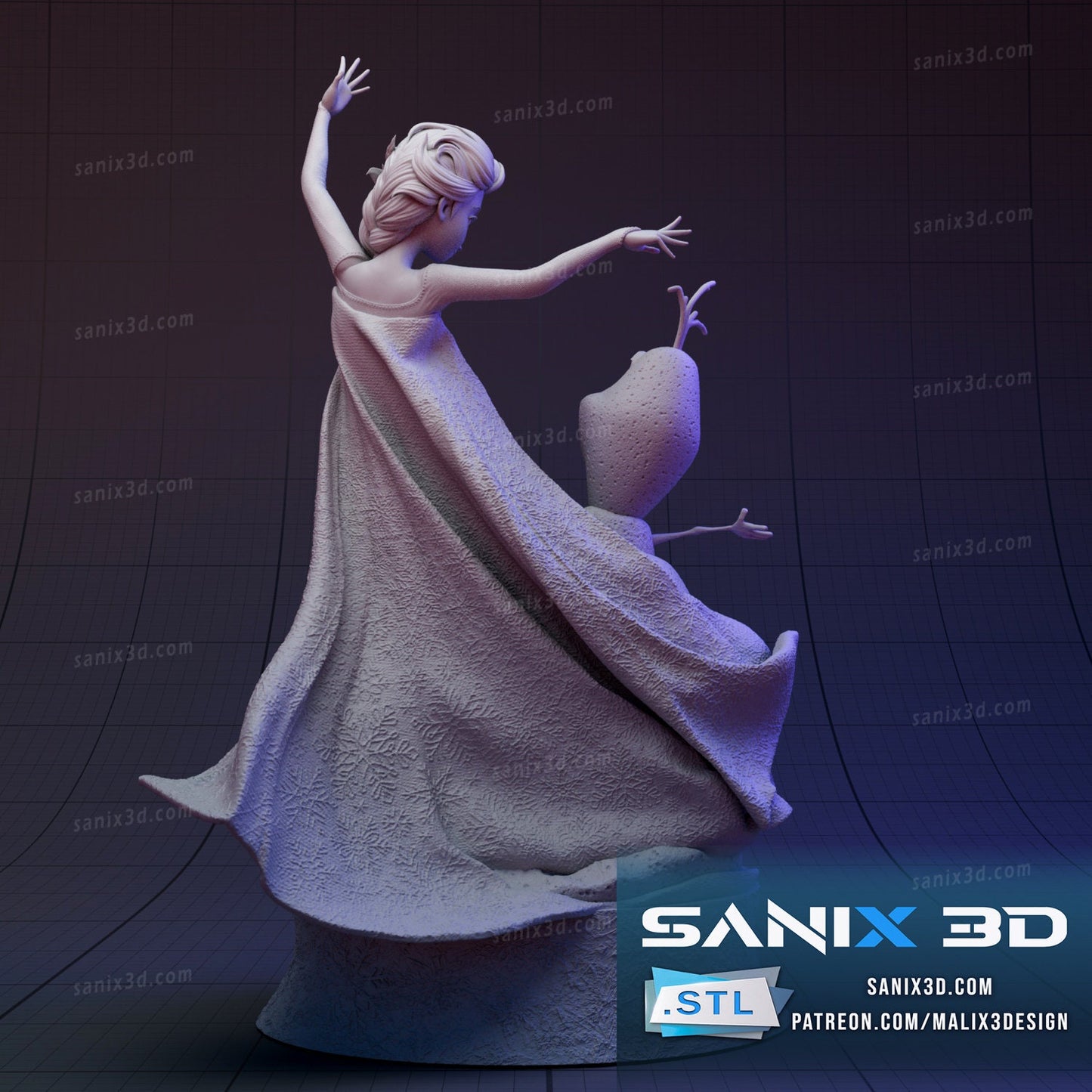 Elsa and Olaf ( FROZEN ) Figure (Unpainted) | Movie | Resin 3d printed Model | DIY kit