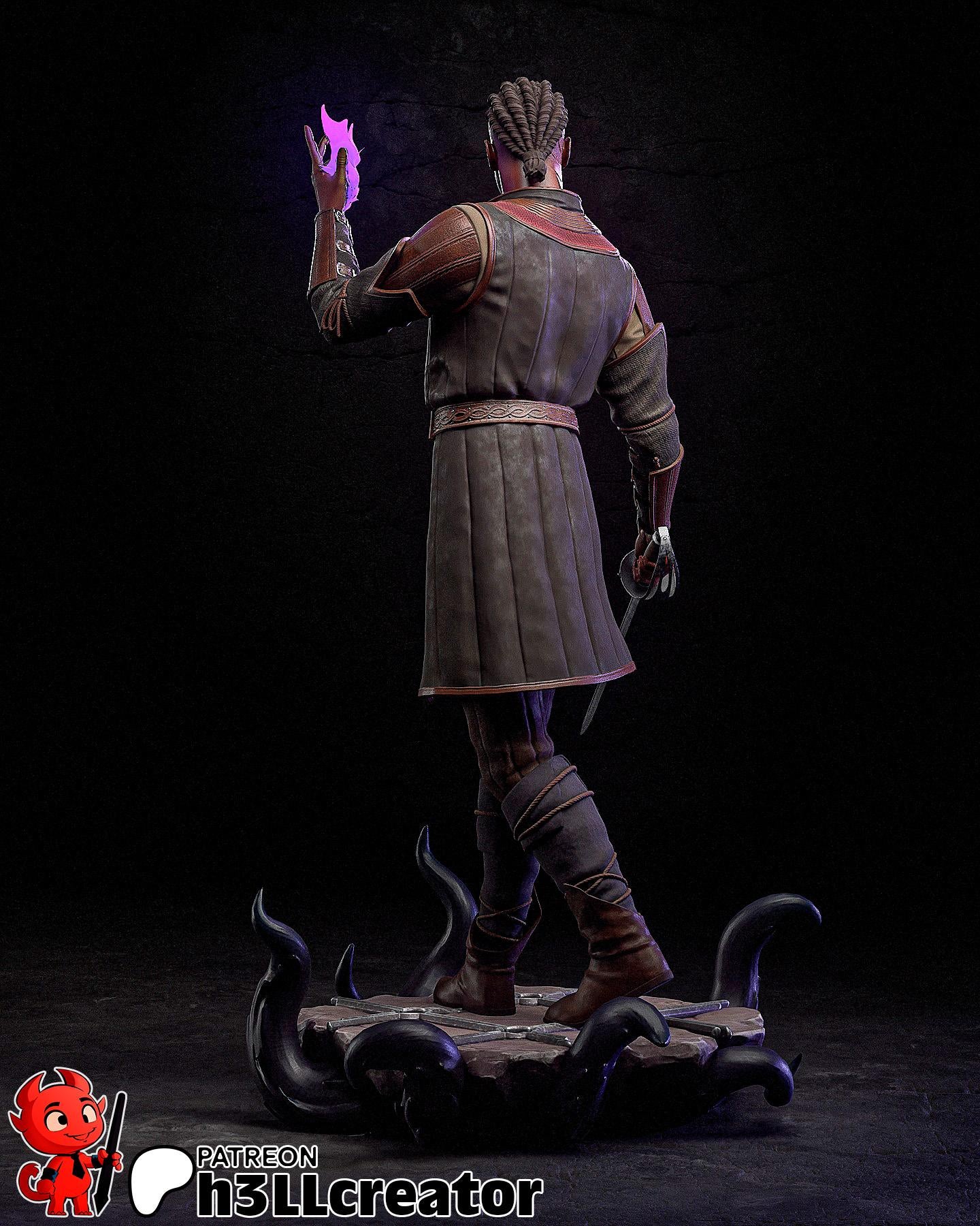 Wyll (Unpainted) | Baldur’s Gate 3 | 1:12 Scale | Resin 3d printed Model | DIY kit