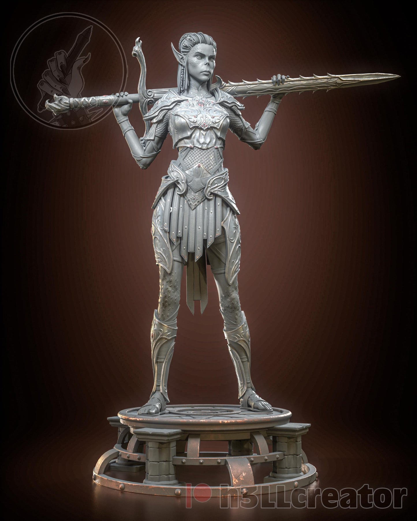 LaeZel (Unpainted)| Baldur’s Gate 3 | 1:12 Scale | Resin 3d printed Model | Sculpture to paint