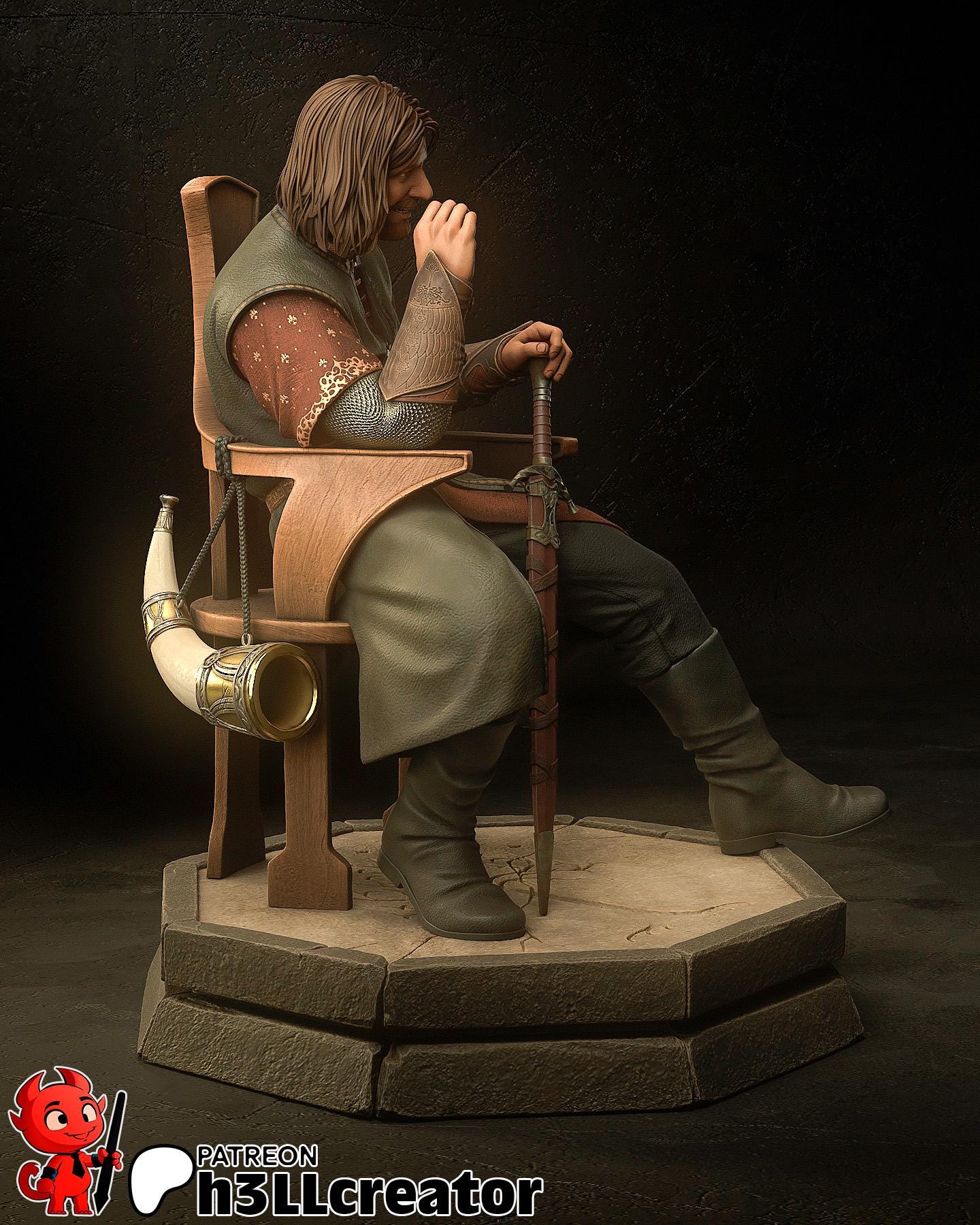 Boromir Figure (Unpainted) | Lord Of The Rings | Resin 3d printed Model | DIY kit