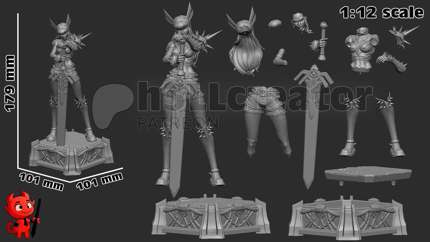 Magik statue (Unpainted) | Marvel Rivals | Resin 3D Printed Model