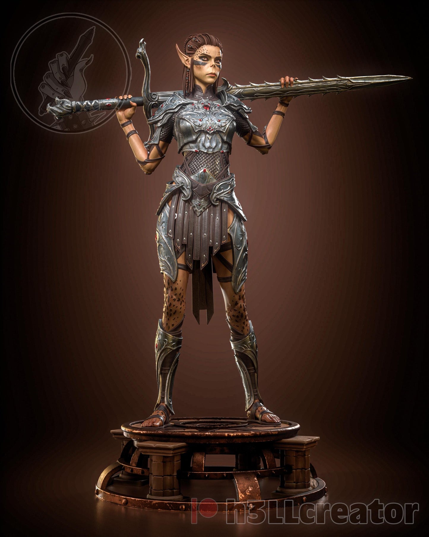 LaeZel (Unpainted)| Baldur’s Gate 3 | 1:12 Scale | Resin 3d printed Model | Sculpture to paint