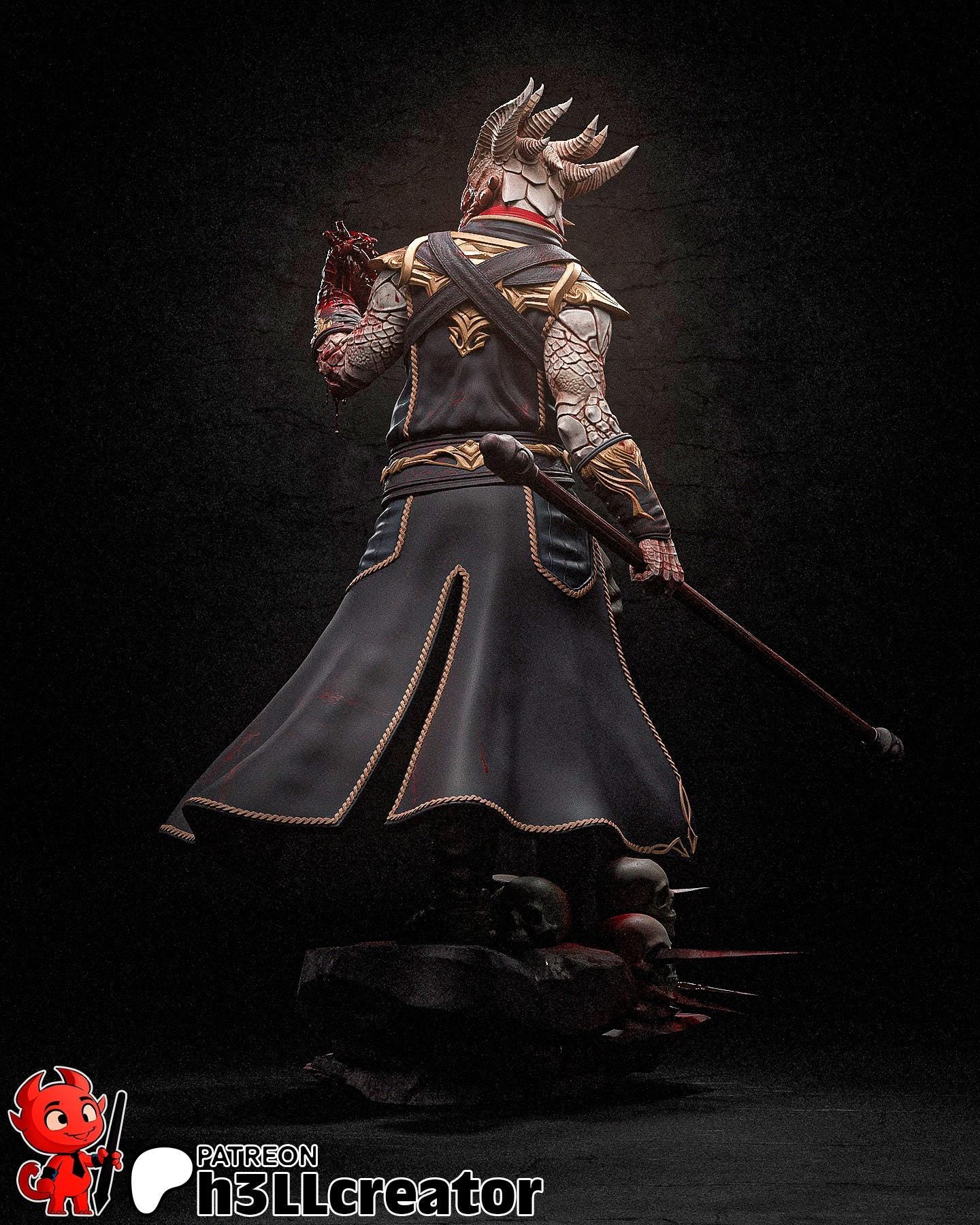 Dark Urge (Unpainted) | Baldur’s Gate 3 | 1:12 Scale | Resin 3d printed Model | DIY kit