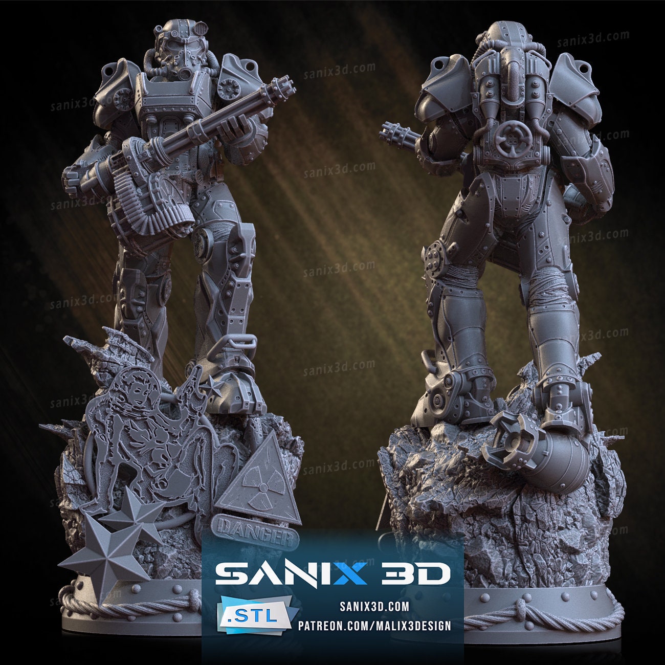 Fallout T-60 Power Armor Figure (Unpainted) | Fallout | Resin 3d printed Model | DIY kit