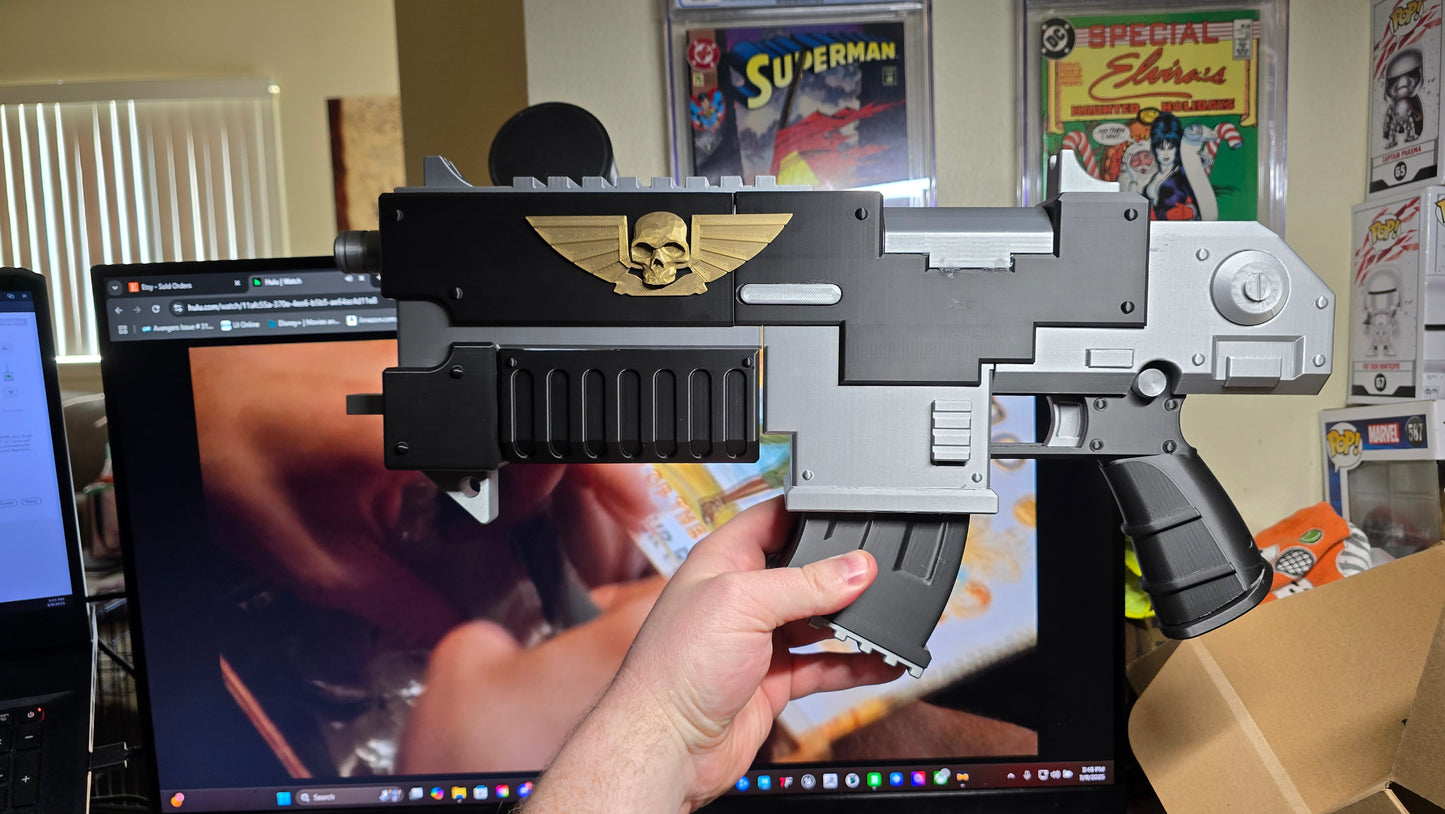 3D-Printed Warhammer 40k Bolt Rifle 3D printed cosplay prop