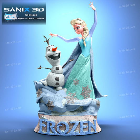 Elsa and Olaf ( FROZEN ) Figure (Unpainted) | Movie | Resin 3d printed Model | DIY kit