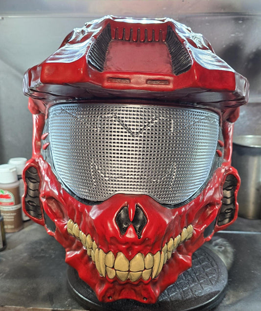 RED Halo Spartan Skull Helmet