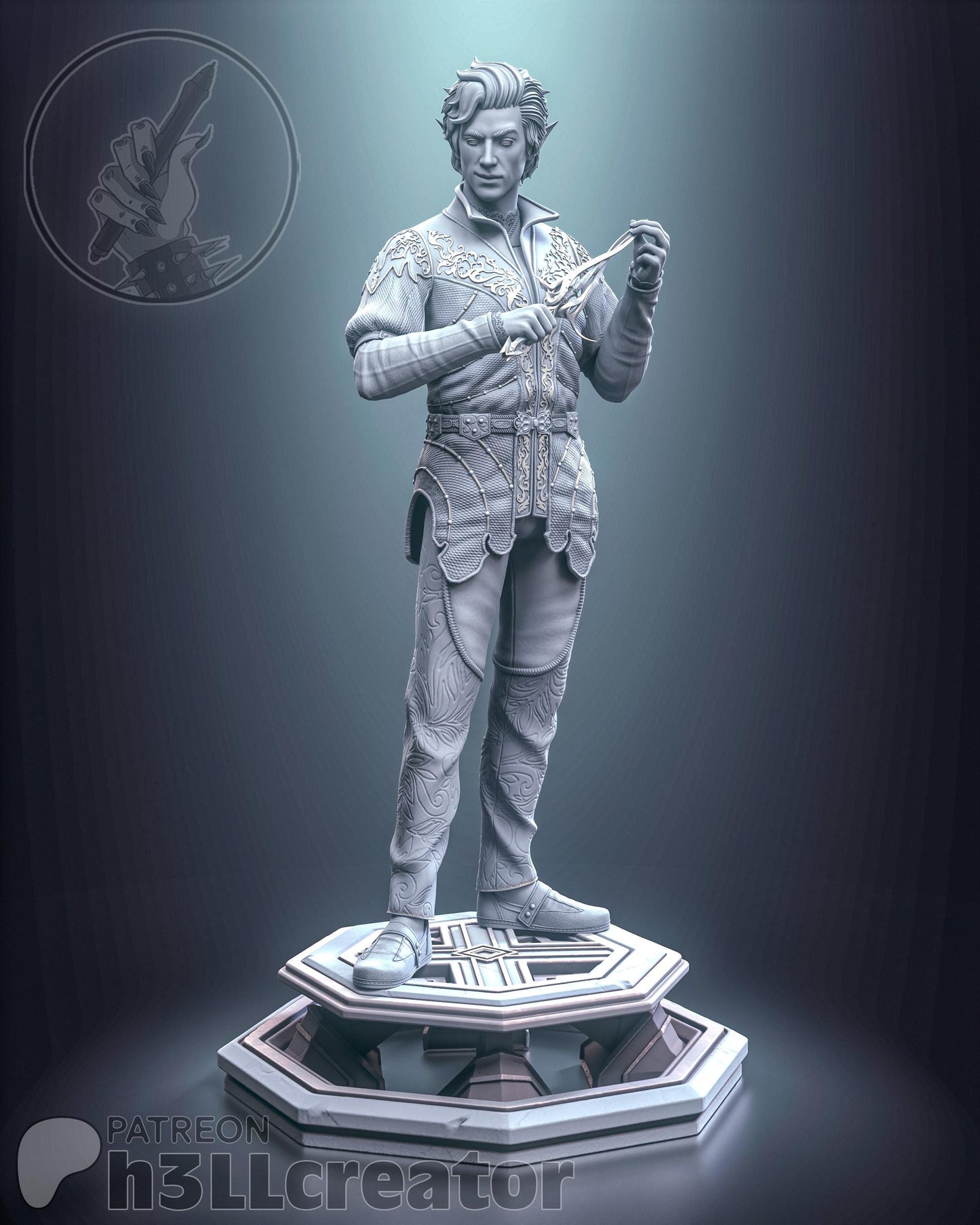 Astarion (Unpainted) | Baldur’s Gate 3  |  1:12 Scale | Resin 3d printed Model | Sculpture to paint