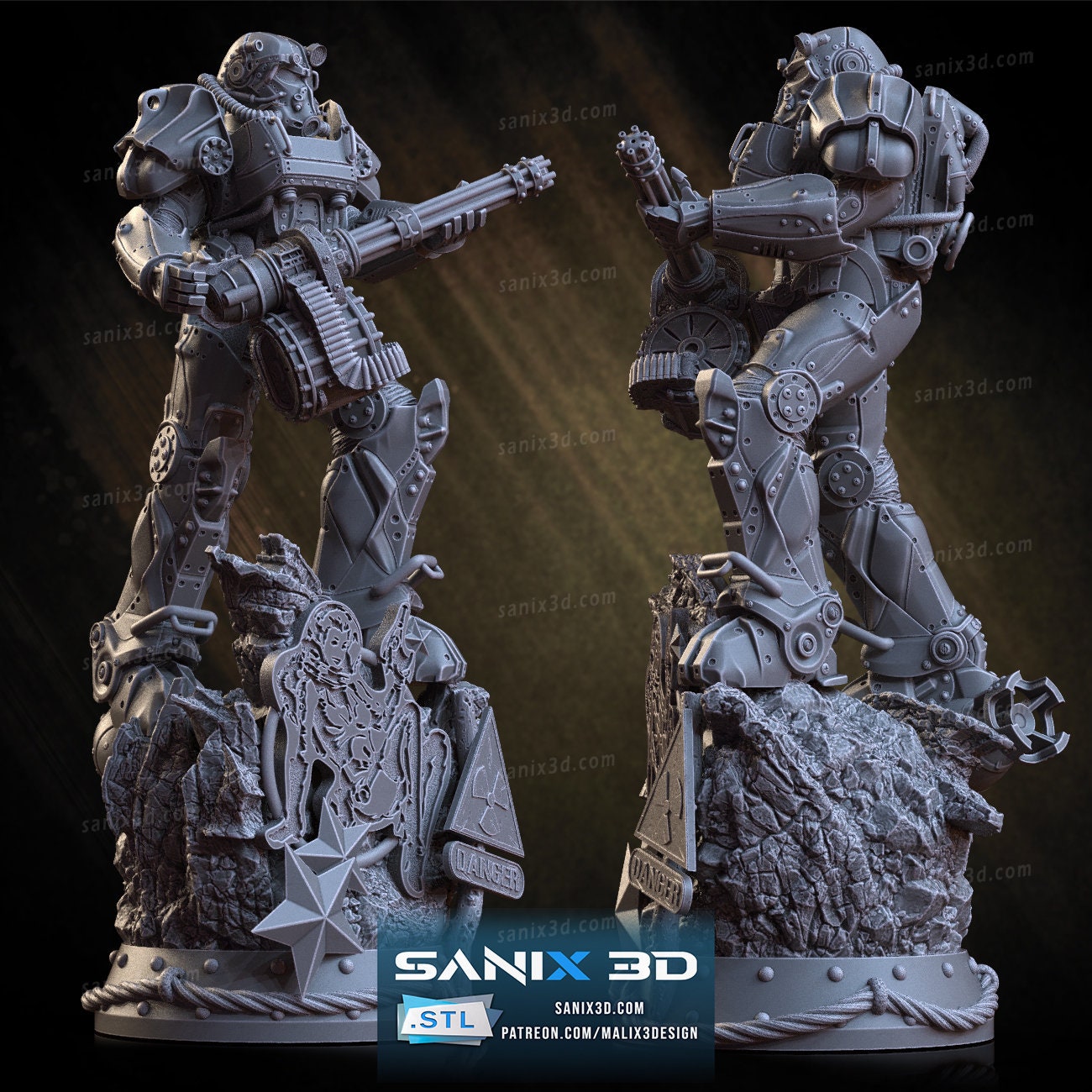 Fallout T-60 Power Armor Figure (Unpainted) | Fallout | Resin 3d printed Model | DIY kit