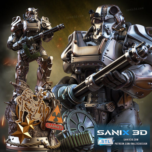 Fallout T-60 Power Armor Figure (Unpainted) | Fallout | Resin 3d printed Model | DIY kit