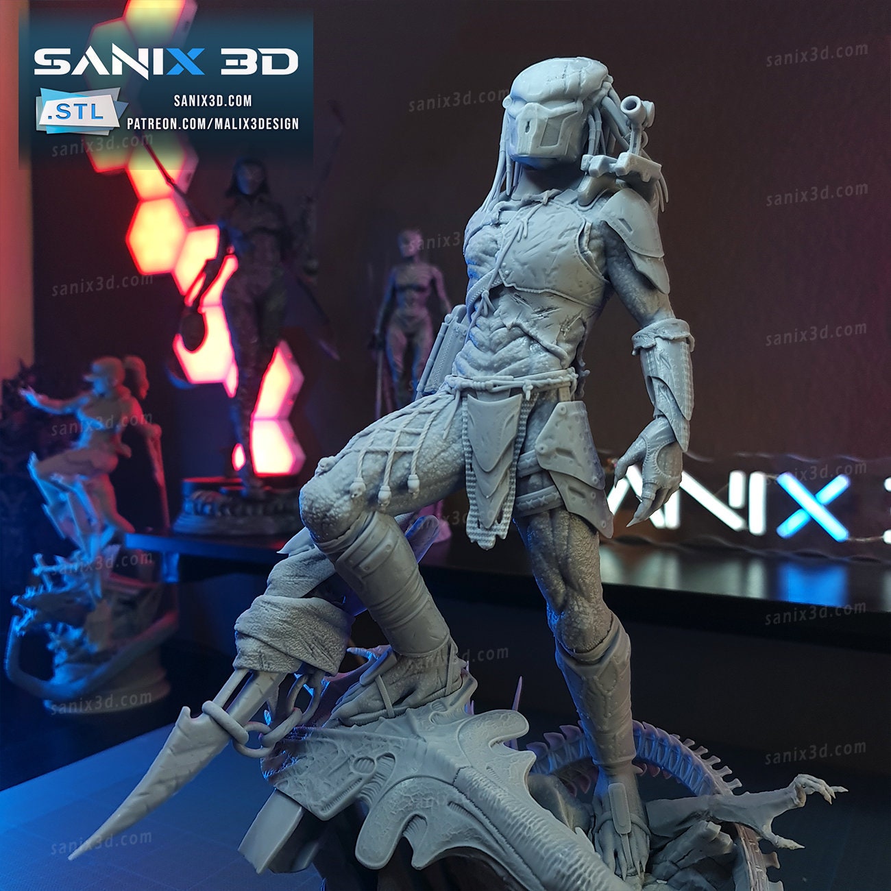 Alien vs. Predator Resin 3d printed Model |  (Unpainted) DIY kit